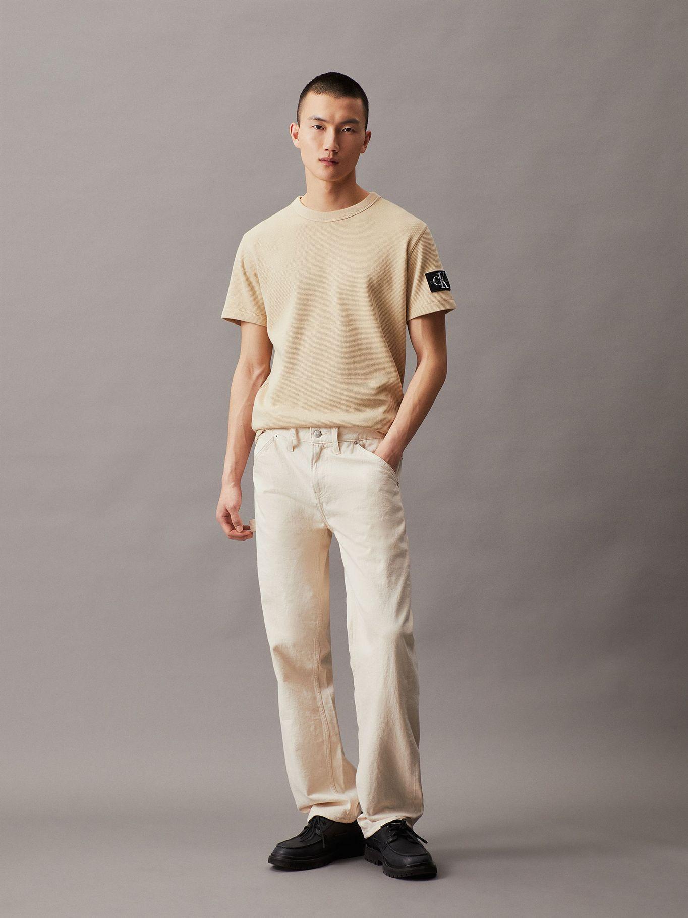 Polera Badge Waffle Beige Calvin Klein-1