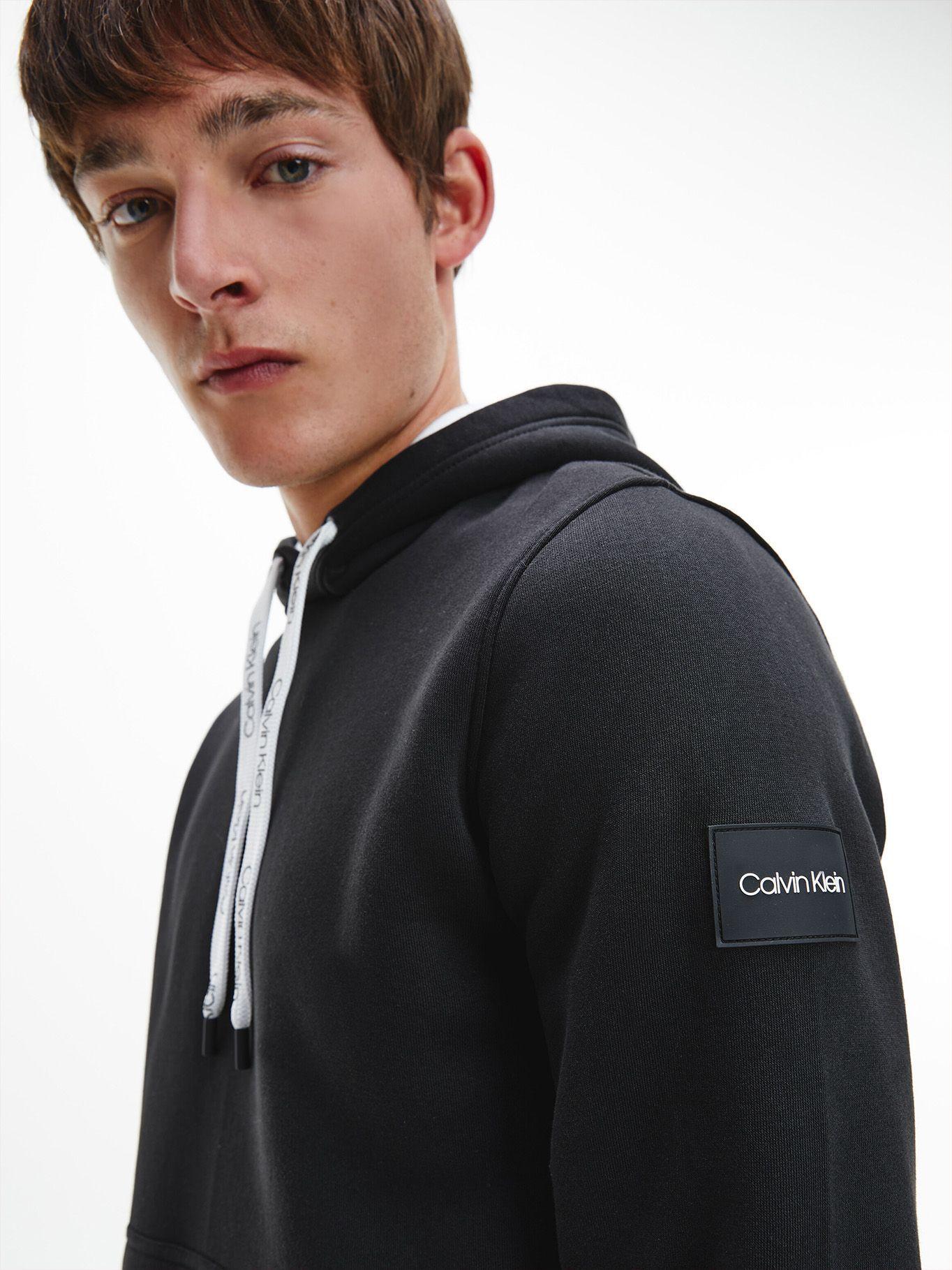 Hoodie Oversized Drawstrings  Negro Calvin Klein-3