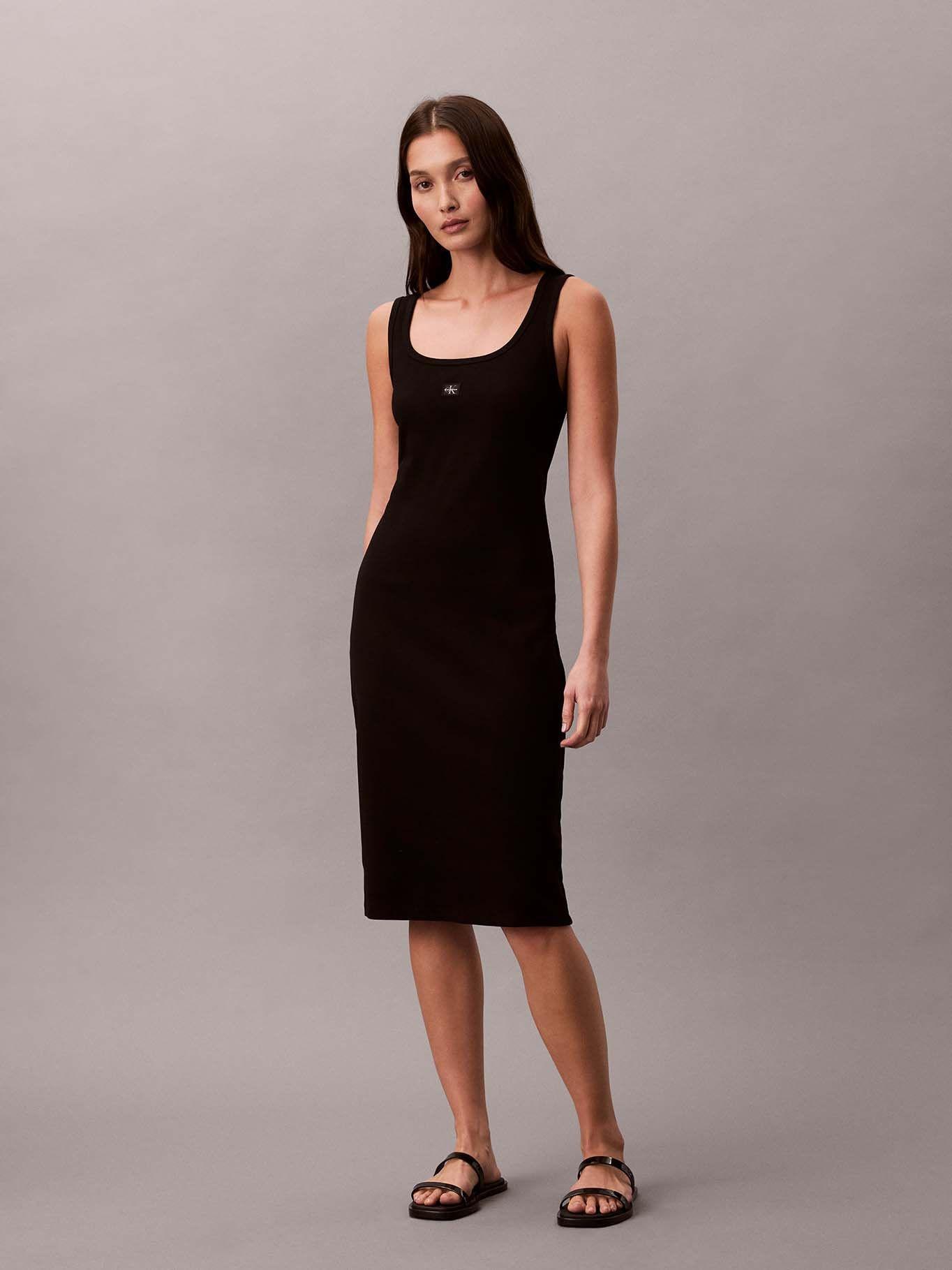Vestido de Punto con Tirantes Negro Calvin Klein-0