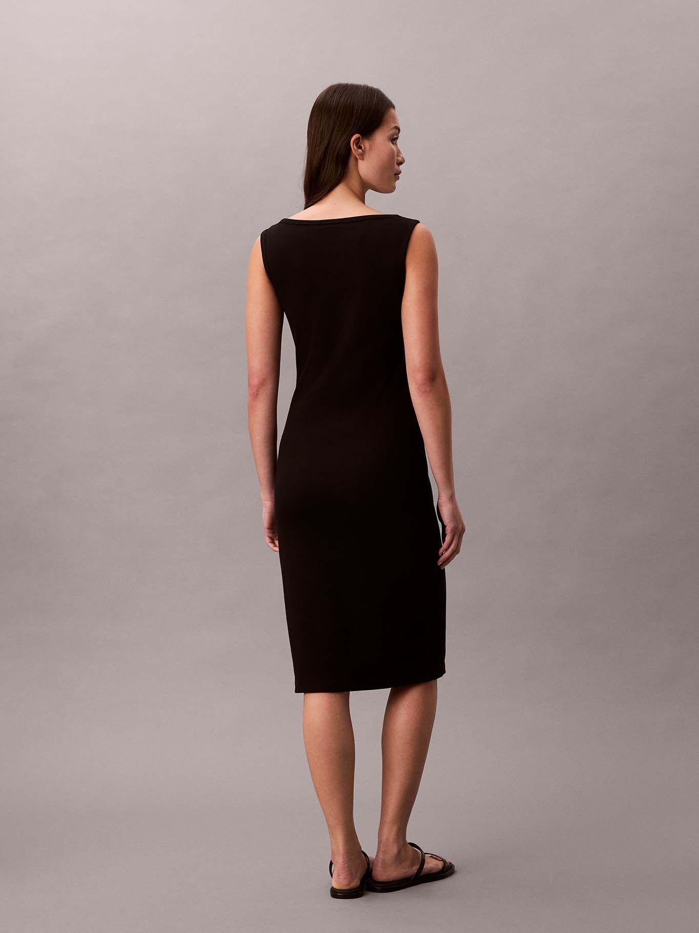 Vestido de Punto con Tirantes Negro Calvin Klein-1