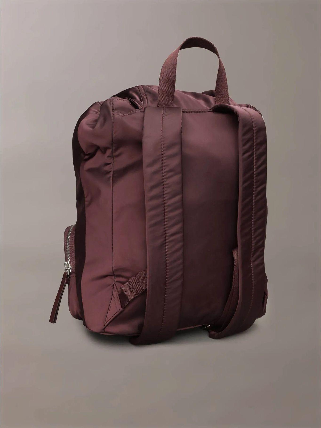 Mochila Con Solapa Satén Y Nailon Marrón Calvin Klein-2