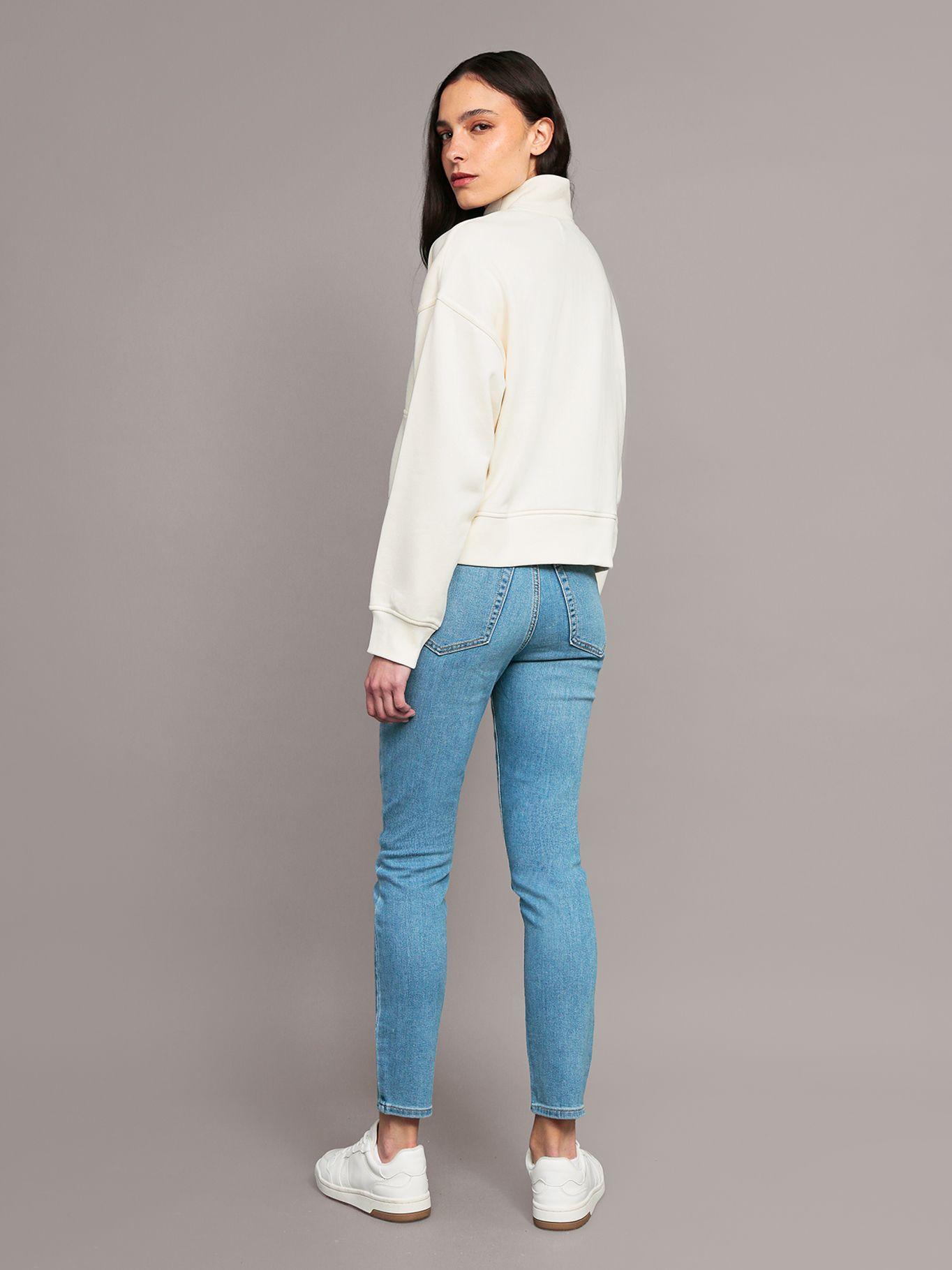 Polerón de felpa con cierre parcial Beige Calvin Klein-2