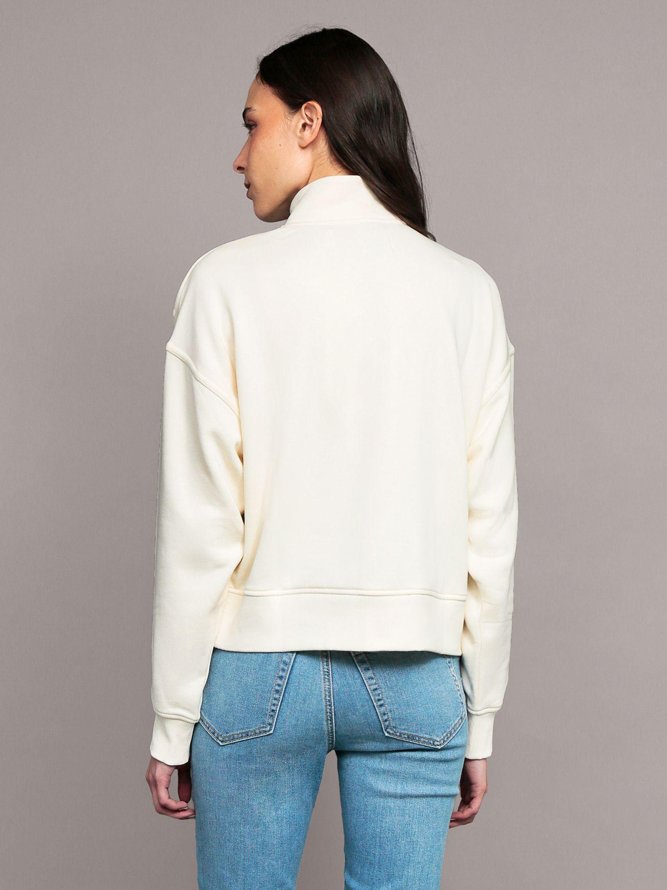 Polerón de felpa con cierre parcial Beige Calvin Klein-3