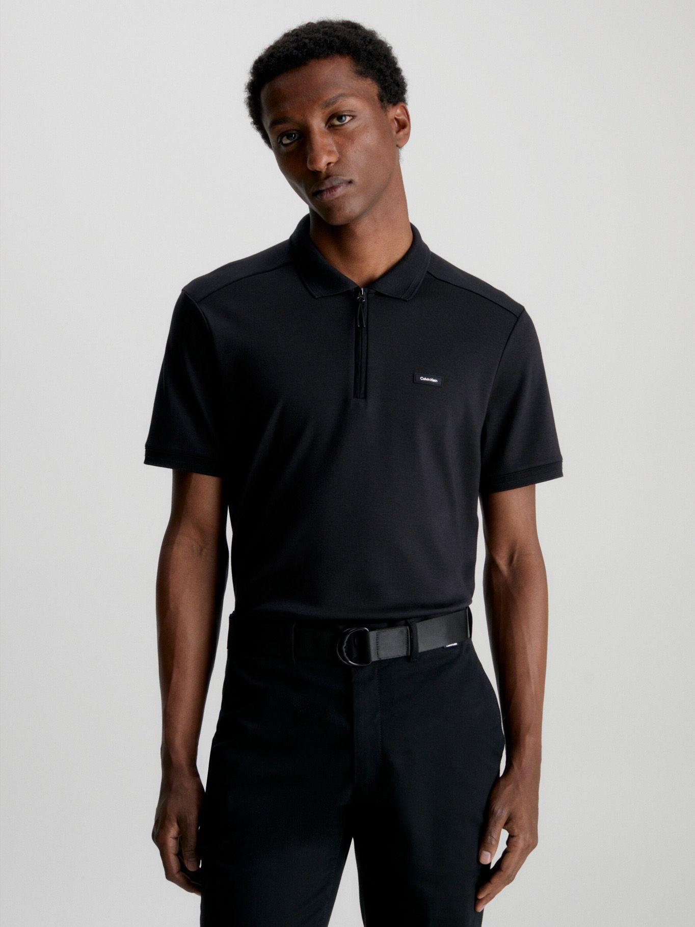 Polo Mix Media Interlock Negro Calvin Klein-0