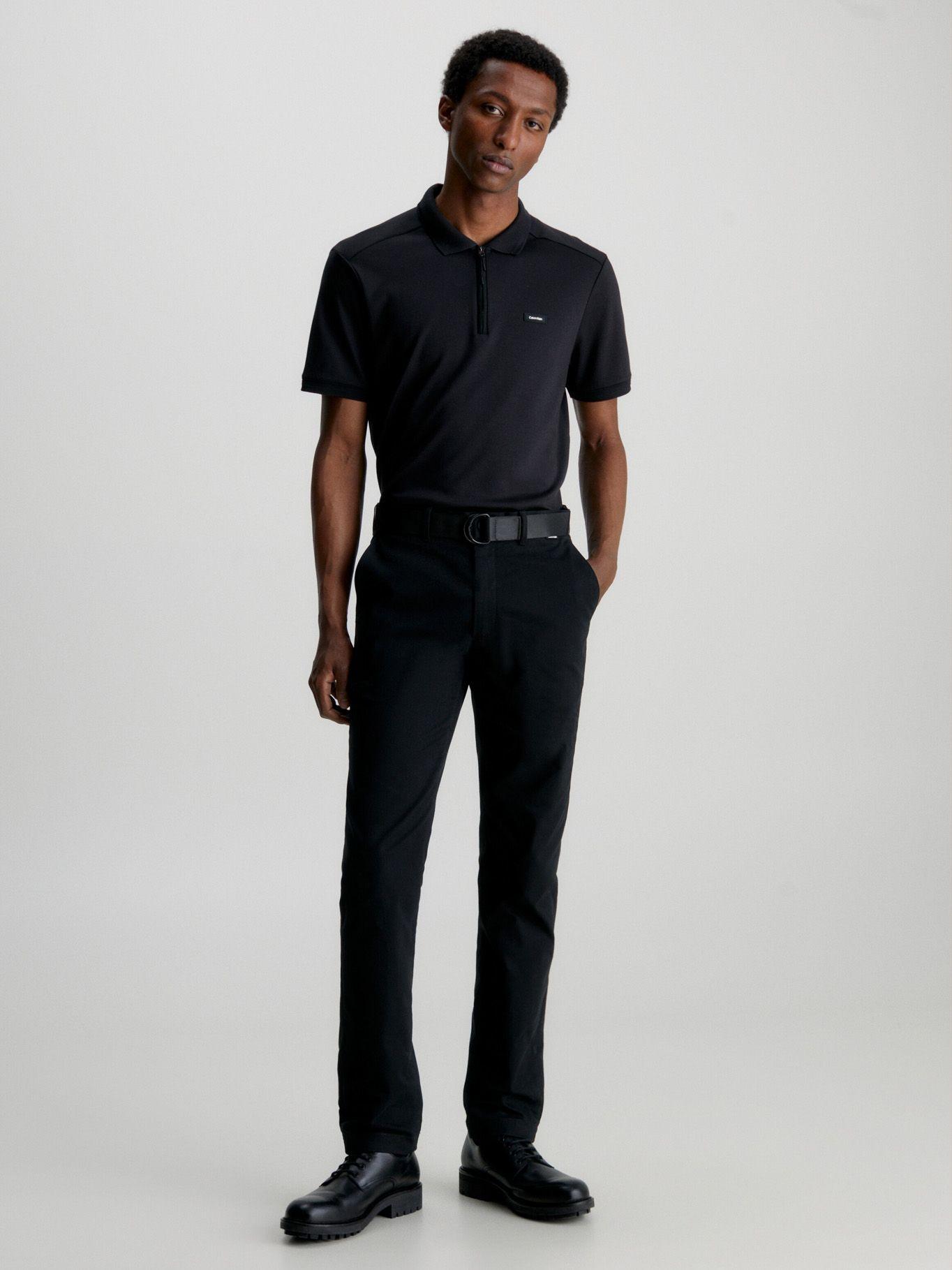 Polo Mix Media Interlock Negro Calvin Klein-1