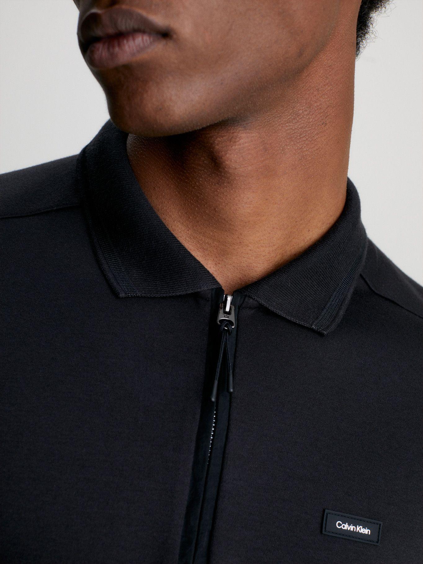 Polo Mix Media Interlock Negro Calvin Klein-3