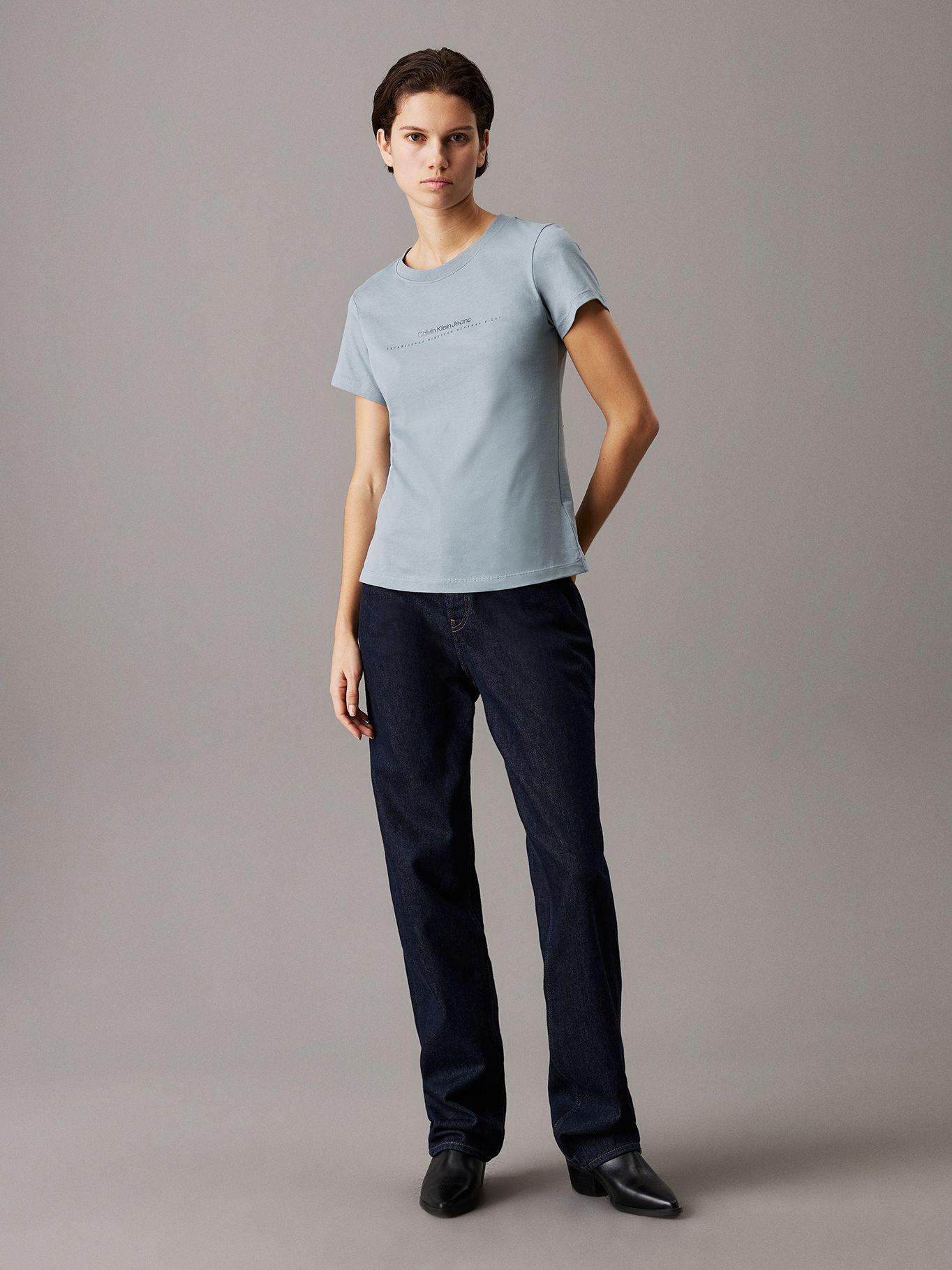 Polera slim con logo Gris Calvin Klein-1