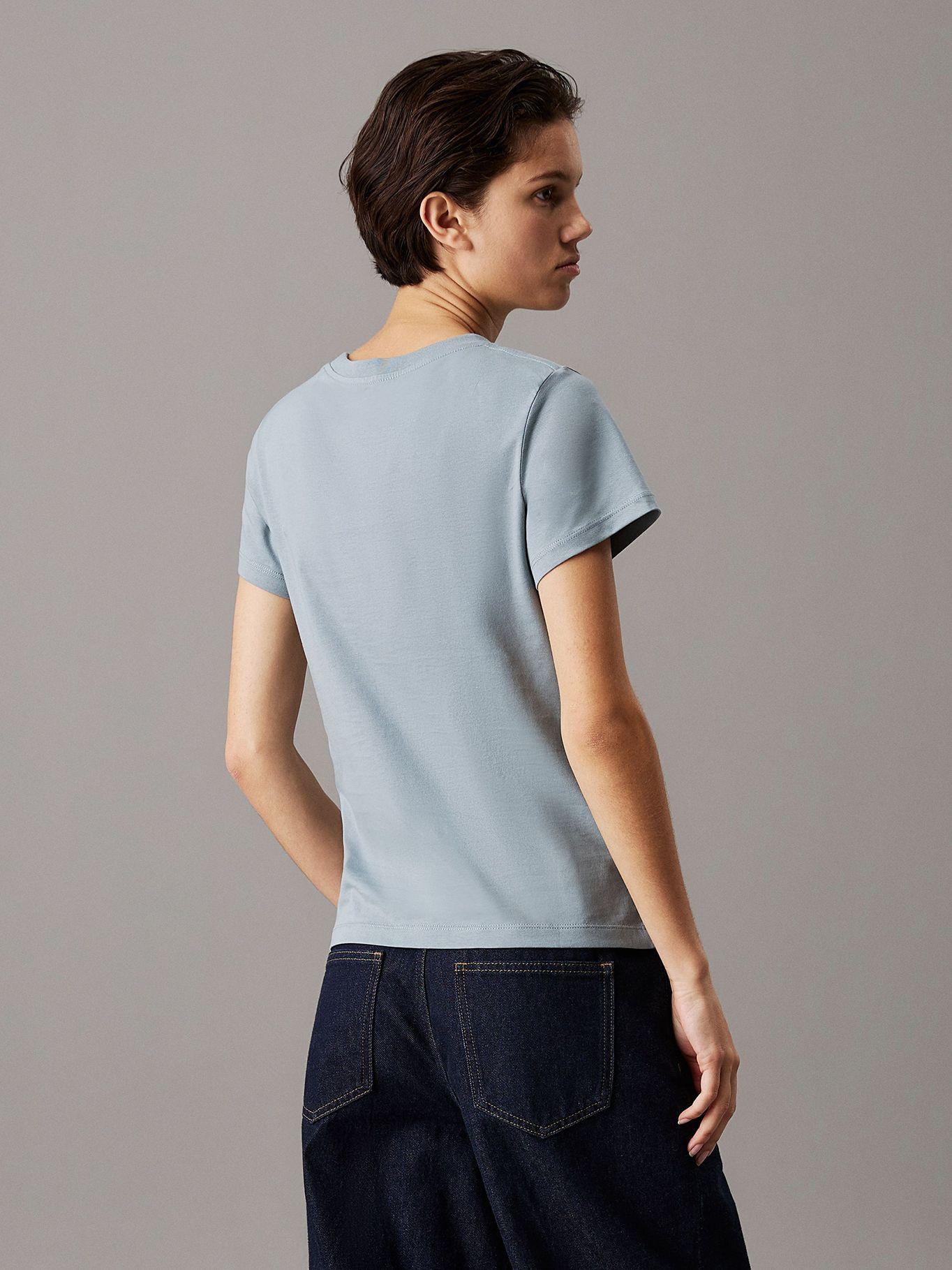 Polera slim con logo Gris Calvin Klein-2