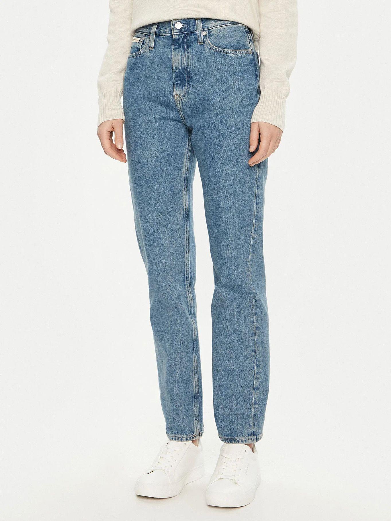 Jeans high rise recto Azul Calvin Klein-0