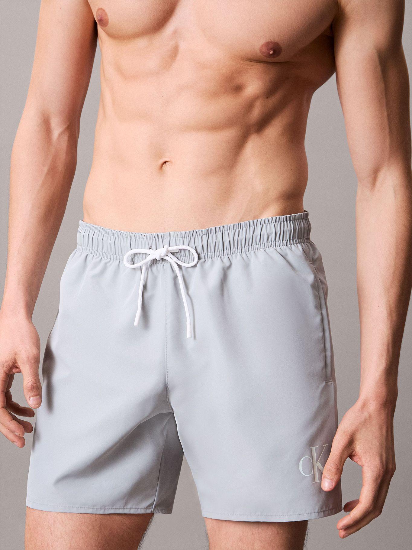 Traje de Baño Largo Medio Ck Monogram Gris Calvin Klein-4