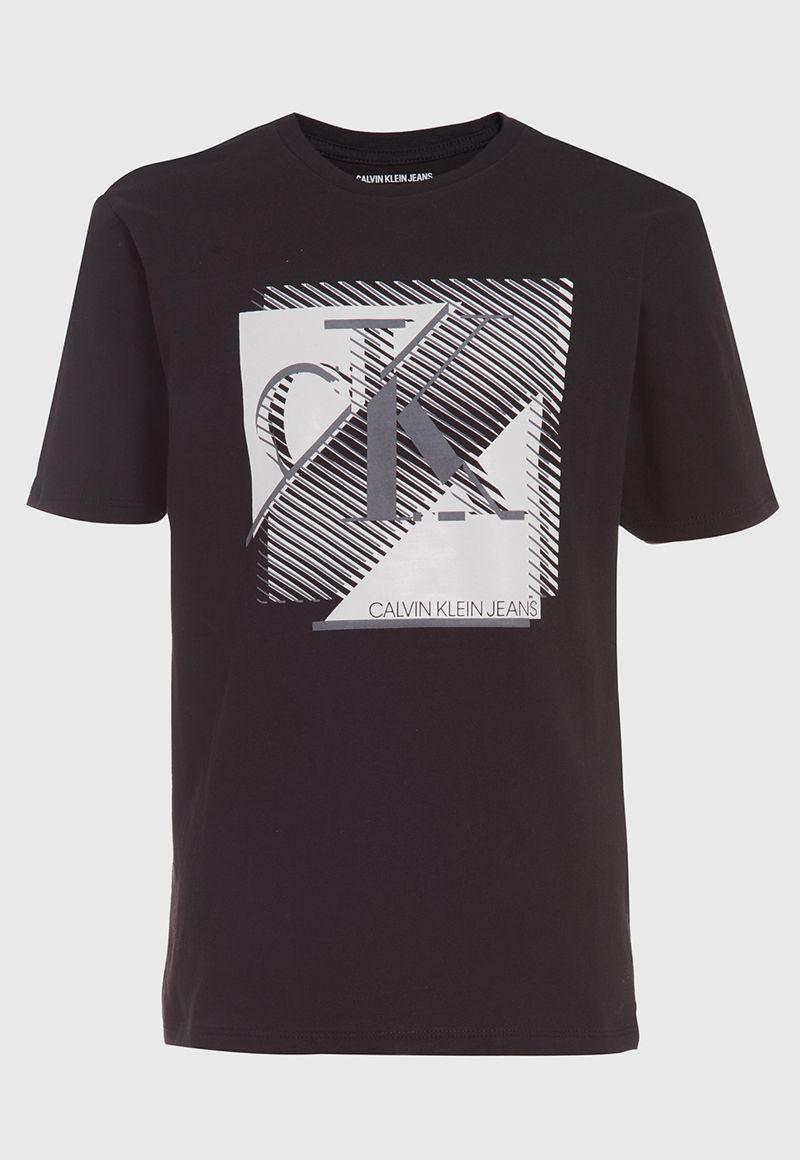 Polera Niño Linear Puzzle Negro F Calvin Klein-0