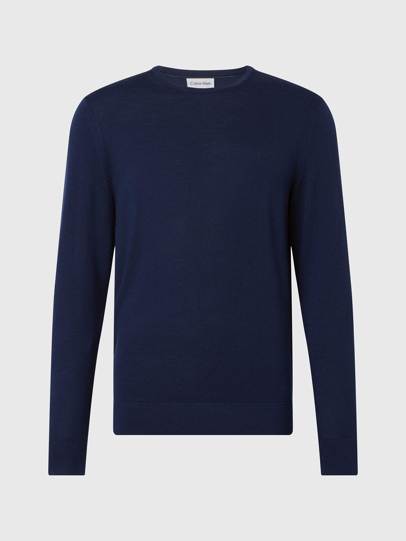 Sweater Superior Wool Crew Neck Swea Azul Calvin Klein-4