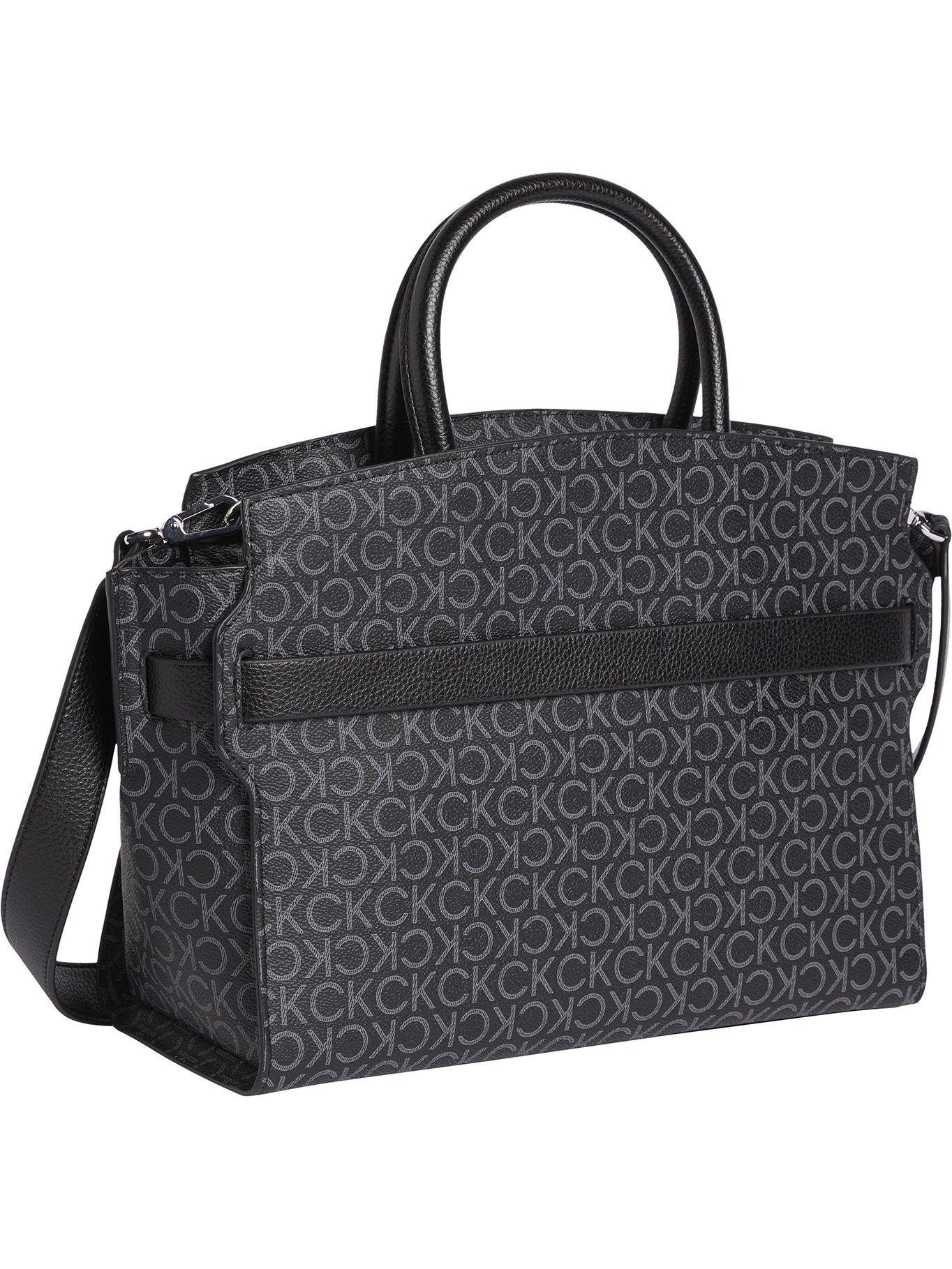 Cartera Satchel Re-Lock Mono Negro Calvin Klein-1