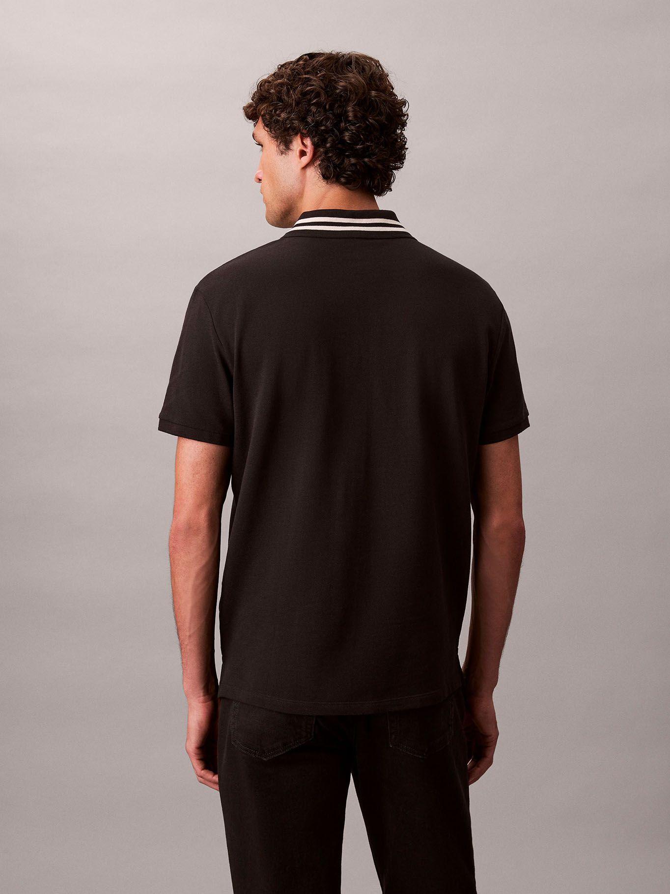 Polo con Contraste en Cuello Negro Calvin Klein-2