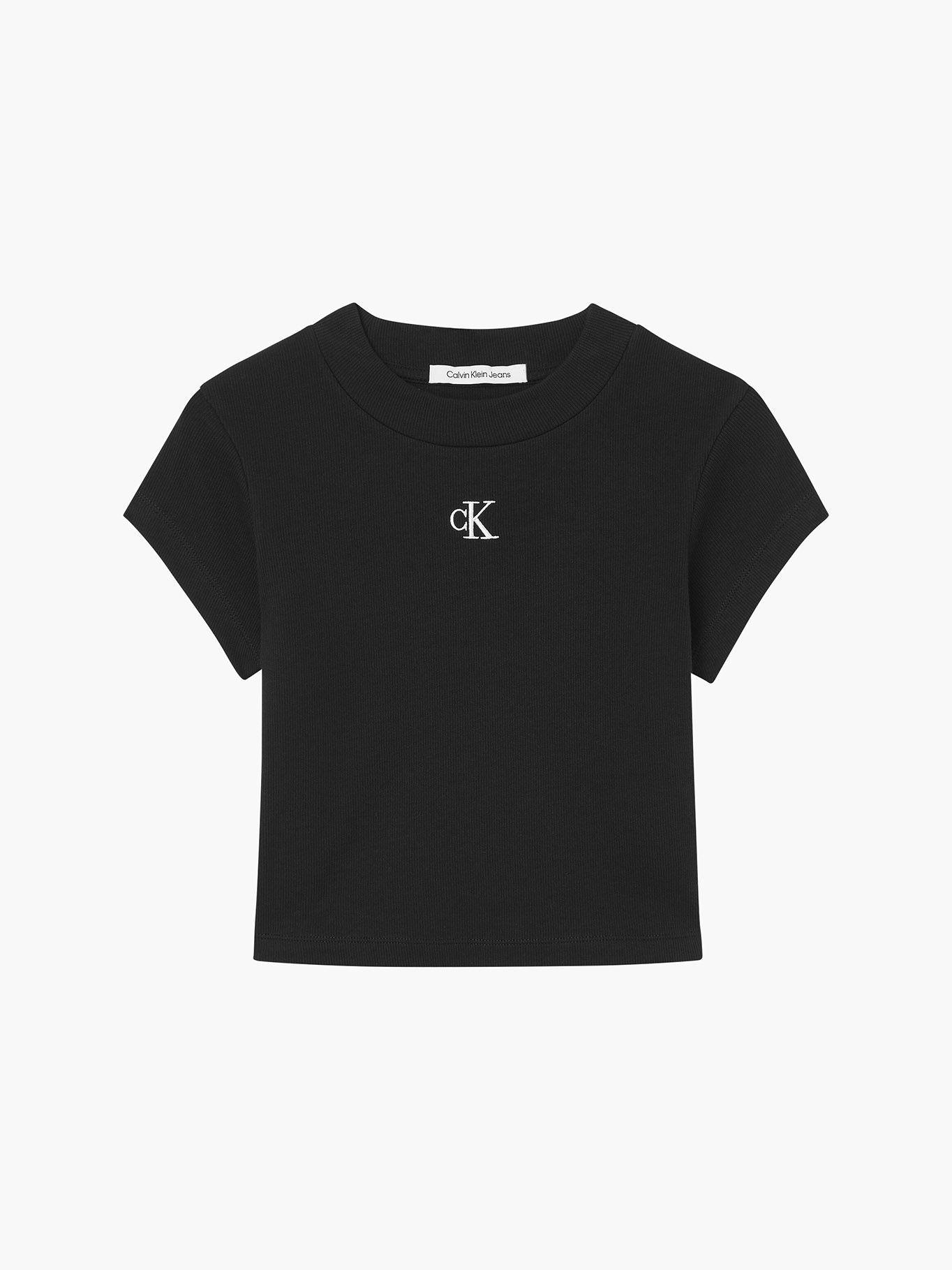 Polera Ck Rib Cropped Negro Calvin Klein-4