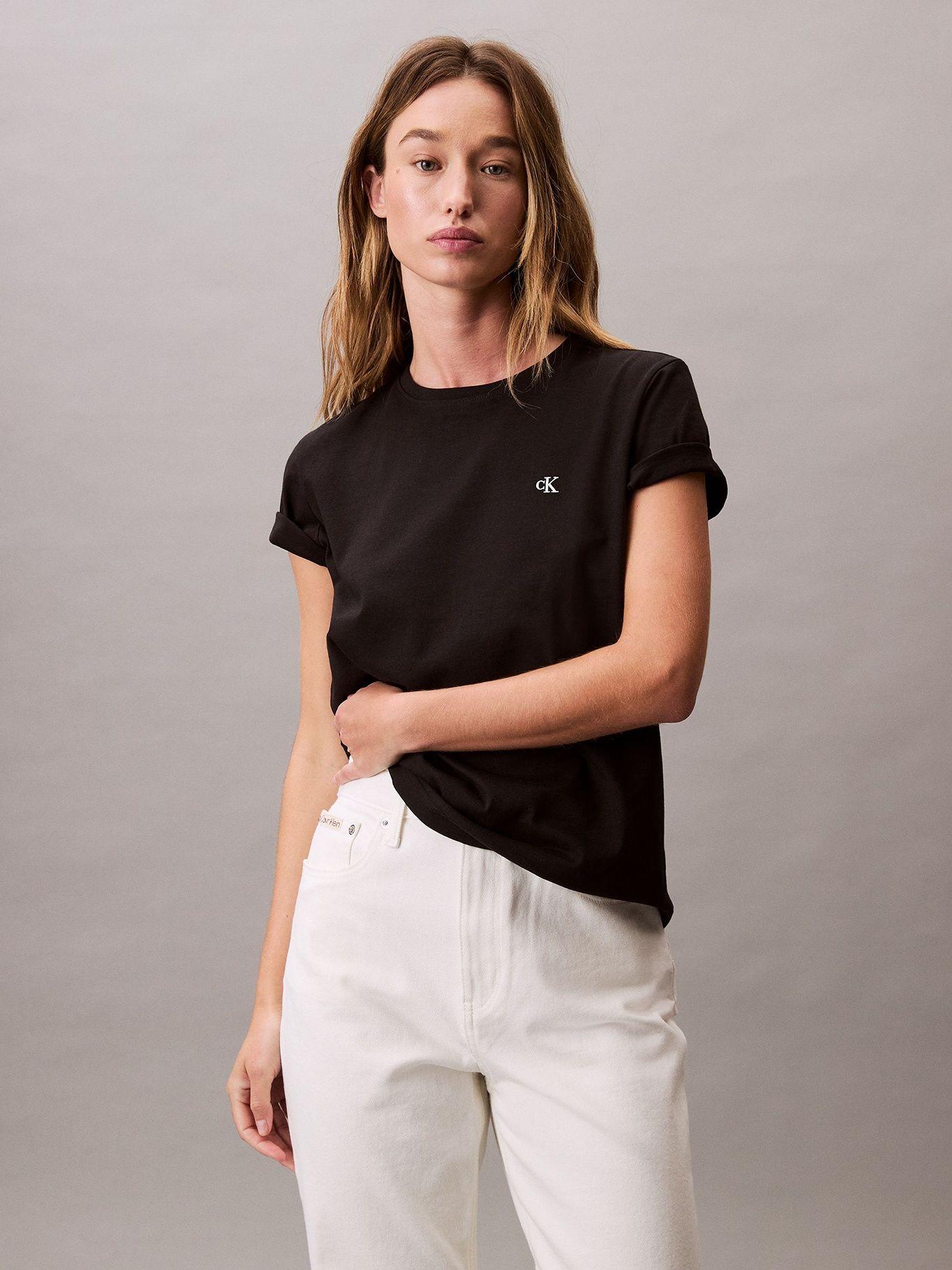 Polera de Algodón y Logo de Archivo Negro Calvin Klein-0