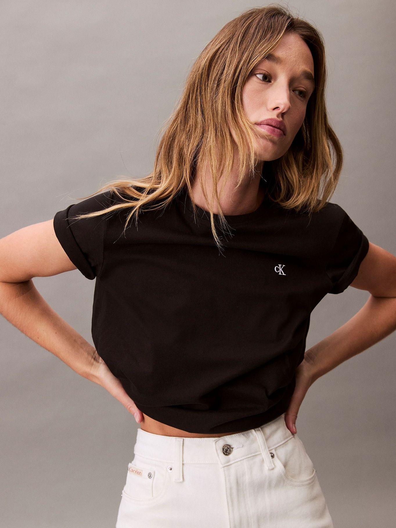 Polera de Algodón y Logo de Archivo Negro Calvin Klein-3