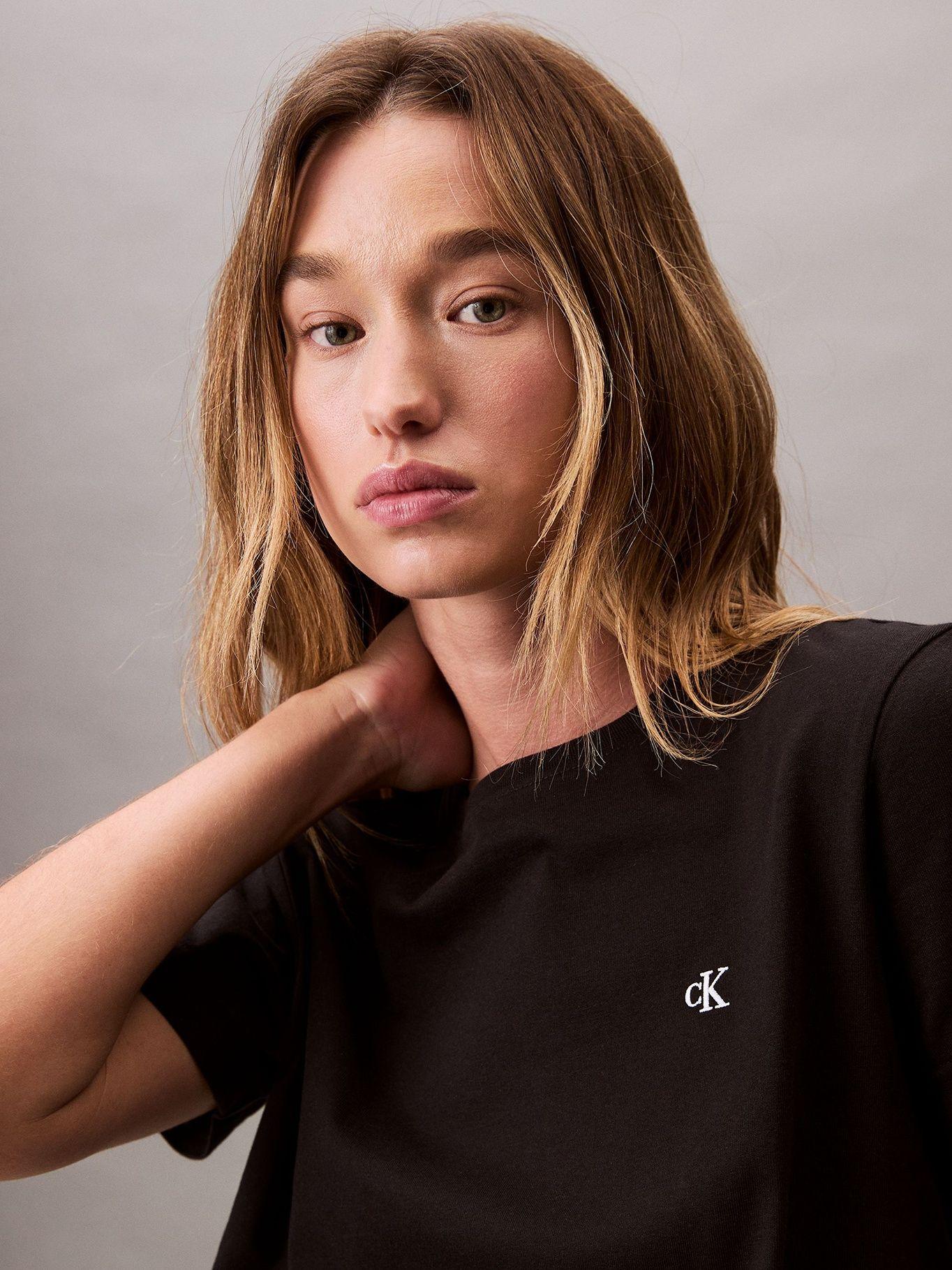 Polera de Algodón y Logo de Archivo Negro Calvin Klein-5