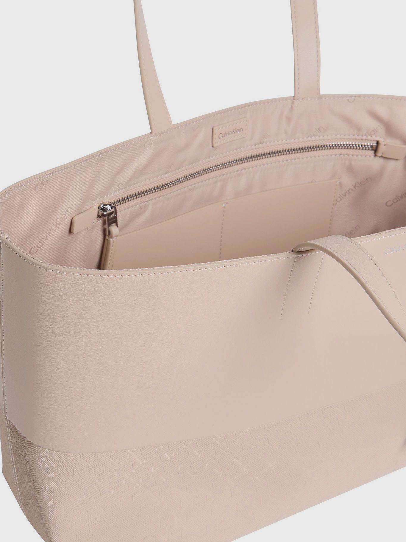 Cartera Shopper Ck Mixmedia Beige Calvin Klein-2