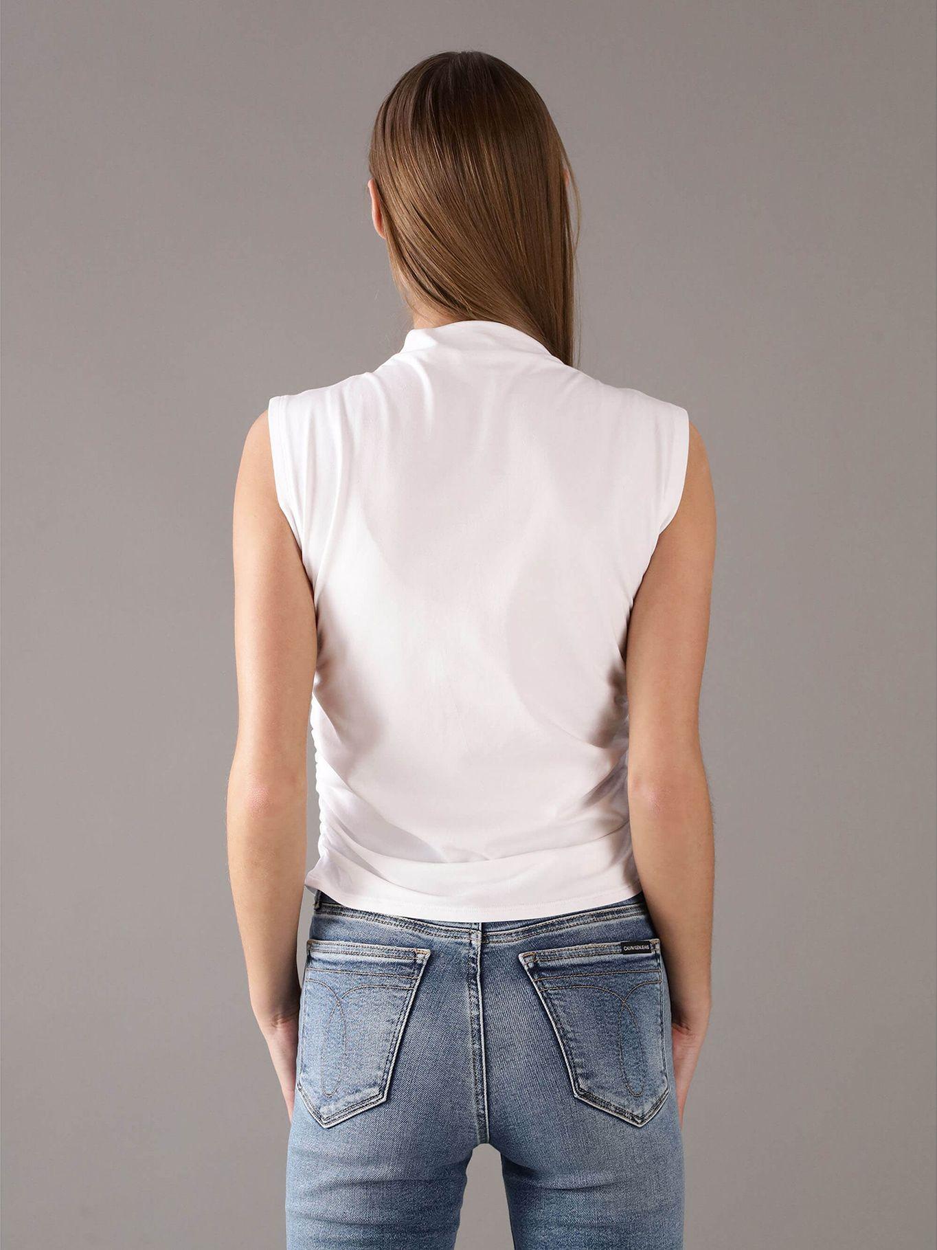 Blusa sin Mangas con Cuello Alto Blanco Calvin Klein-2