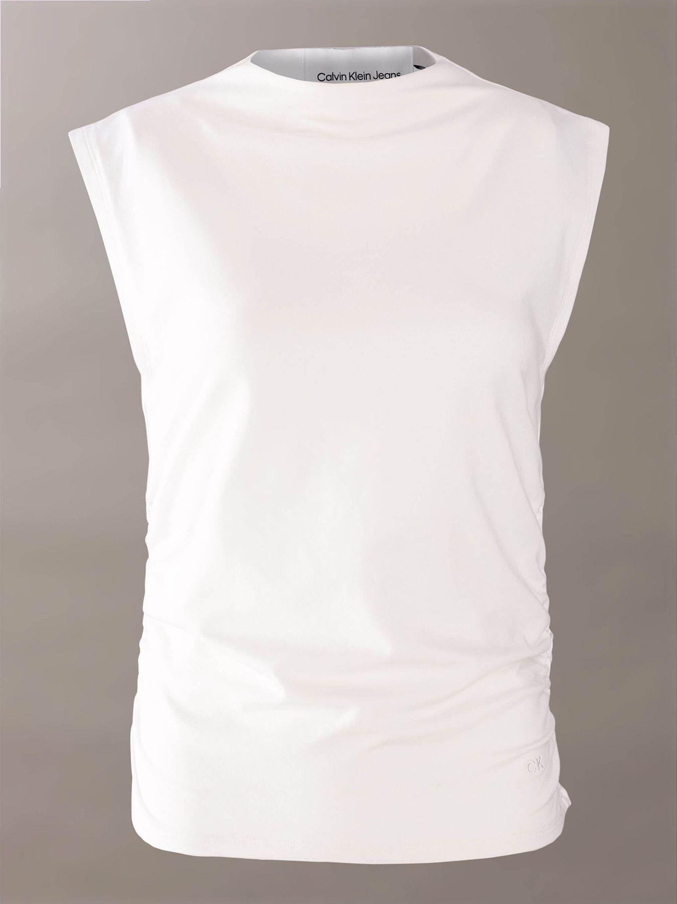 Blusa sin Mangas con Cuello Alto Blanco Calvin Klein-4