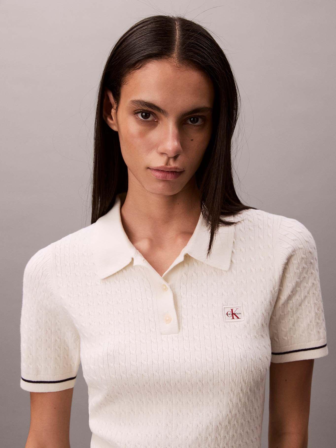 Vestido Mini de Microcable Blanco Calvin Klein-4