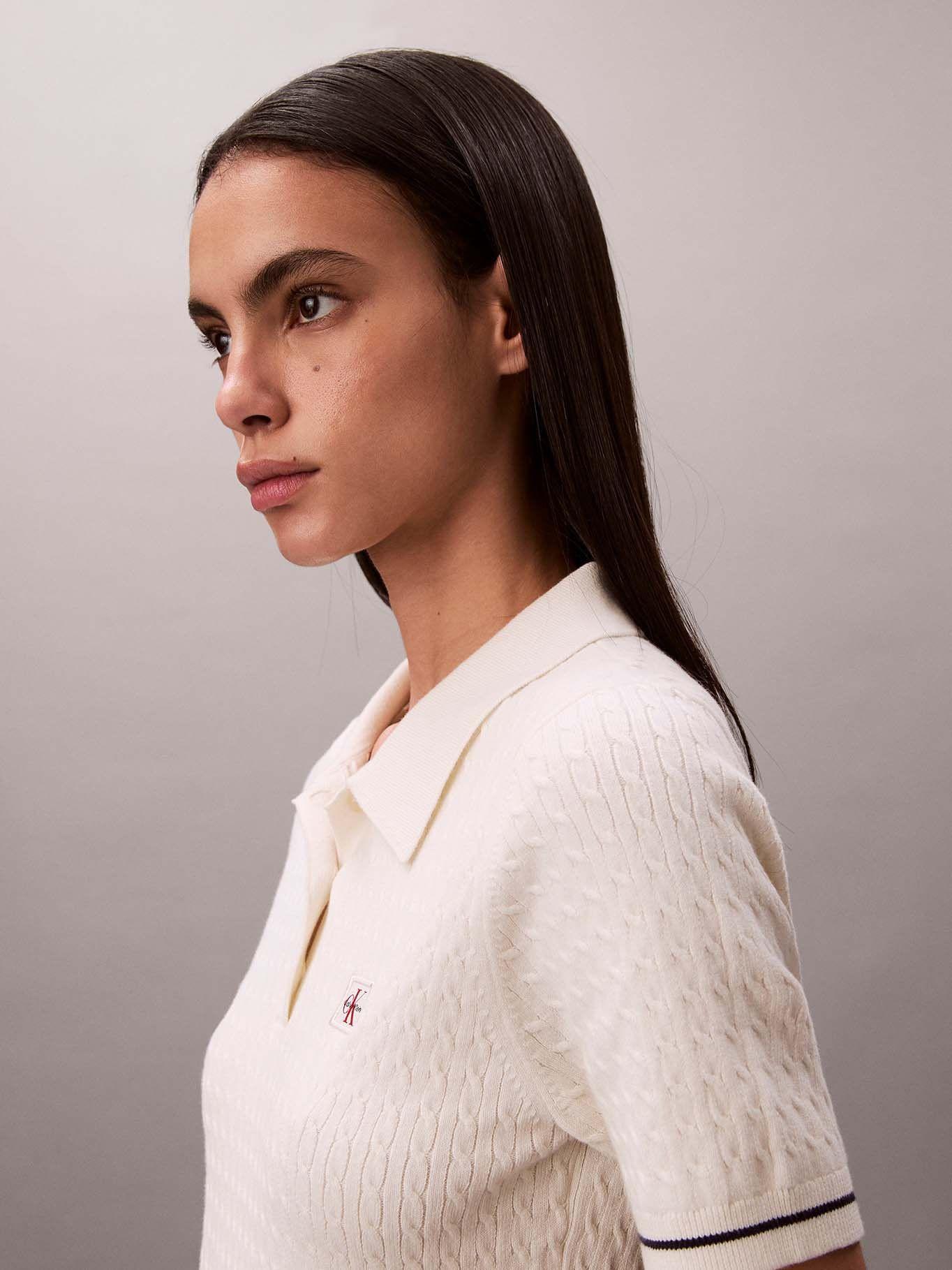 Vestido Mini de Microcable Blanco Calvin Klein-5