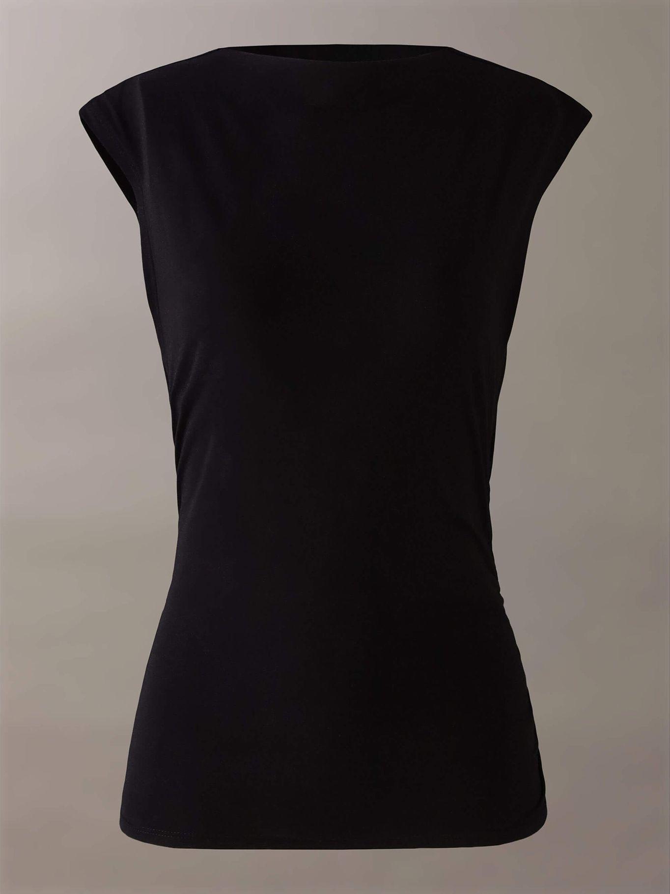 Blusa sin Mangas con Cuello Alto Negro Calvin Klein-4