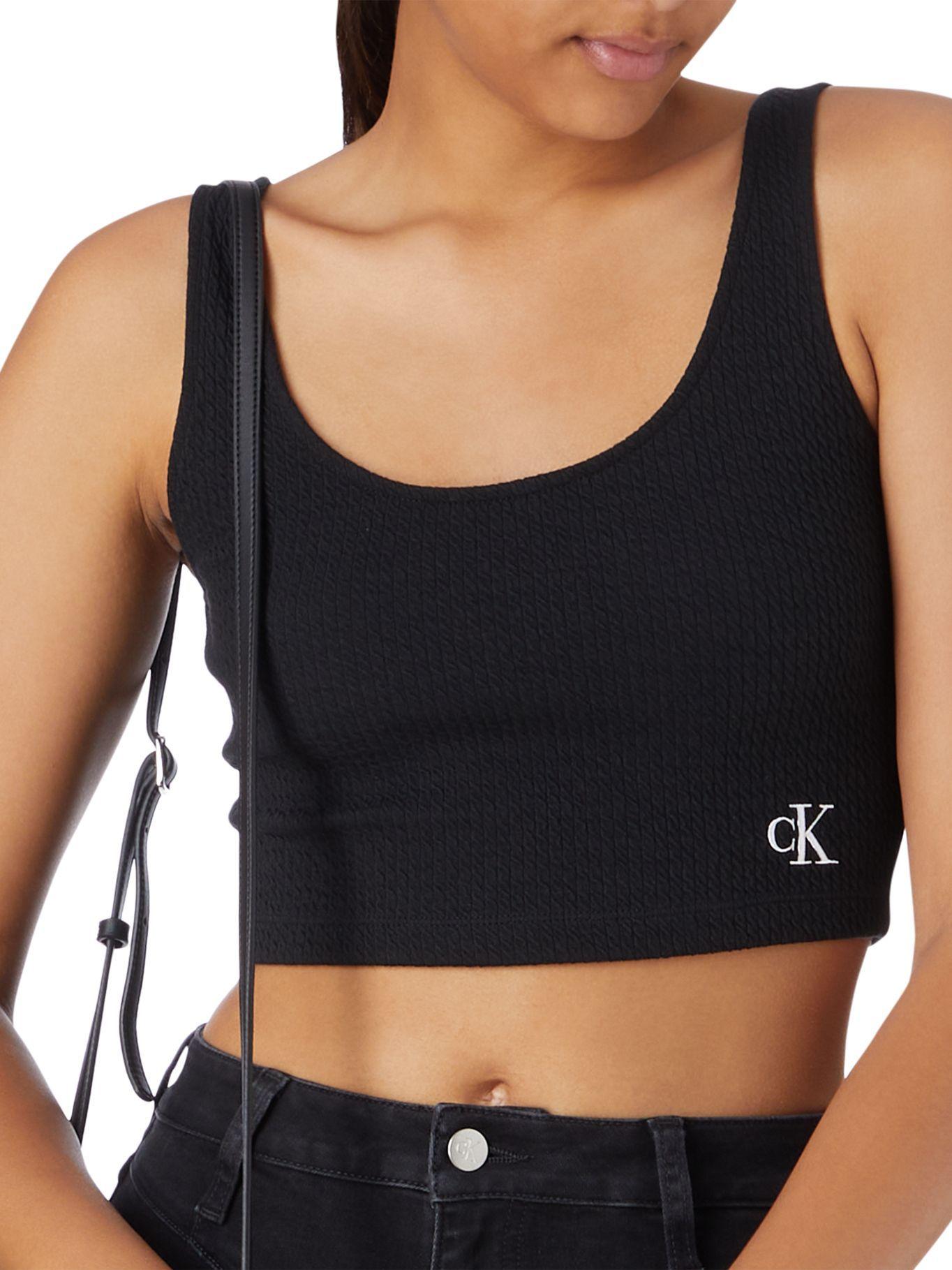 Polera Slub Rib Negro Calvin Klein-1