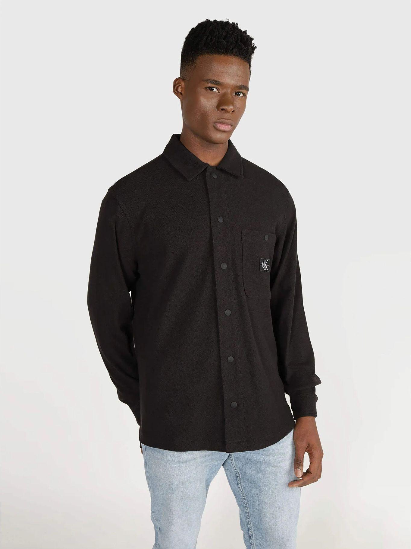Camisa Knitted Frabric Negro Calvin Klein-0