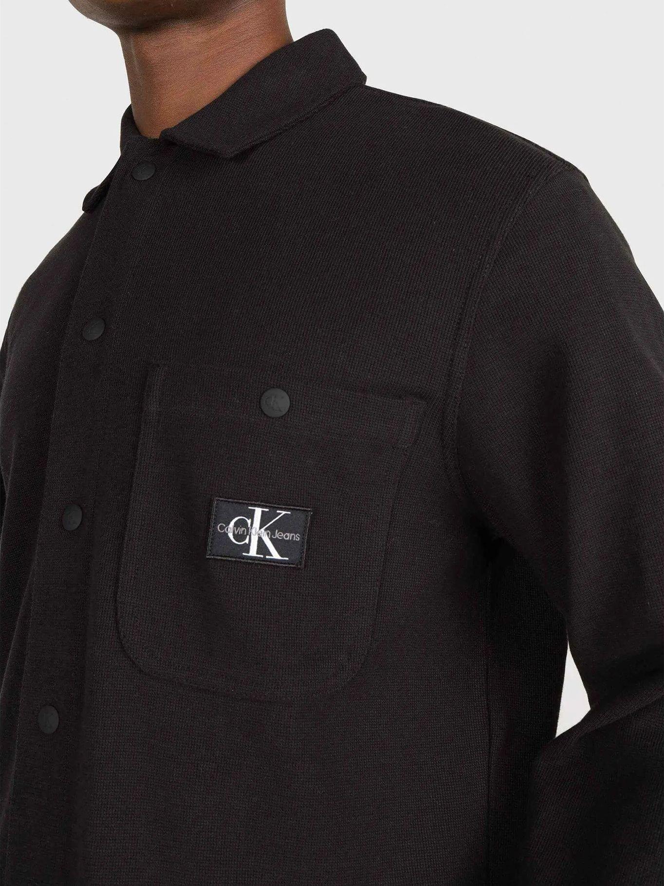 Camisa Knitted Frabric Negro Calvin Klein-3