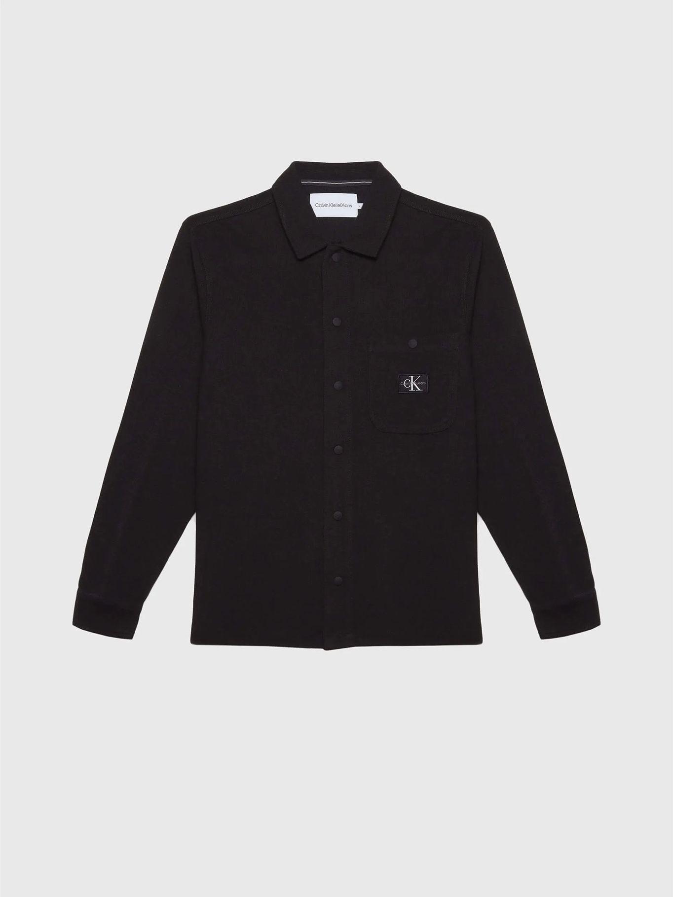 Camisa Knitted Frabric Negro Calvin Klein-4