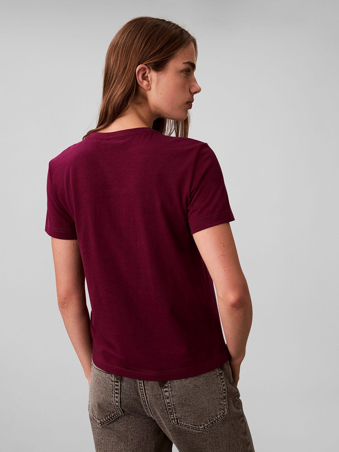 Polera de Algodón Logo de Archive Burdeo Calvin Klein-2