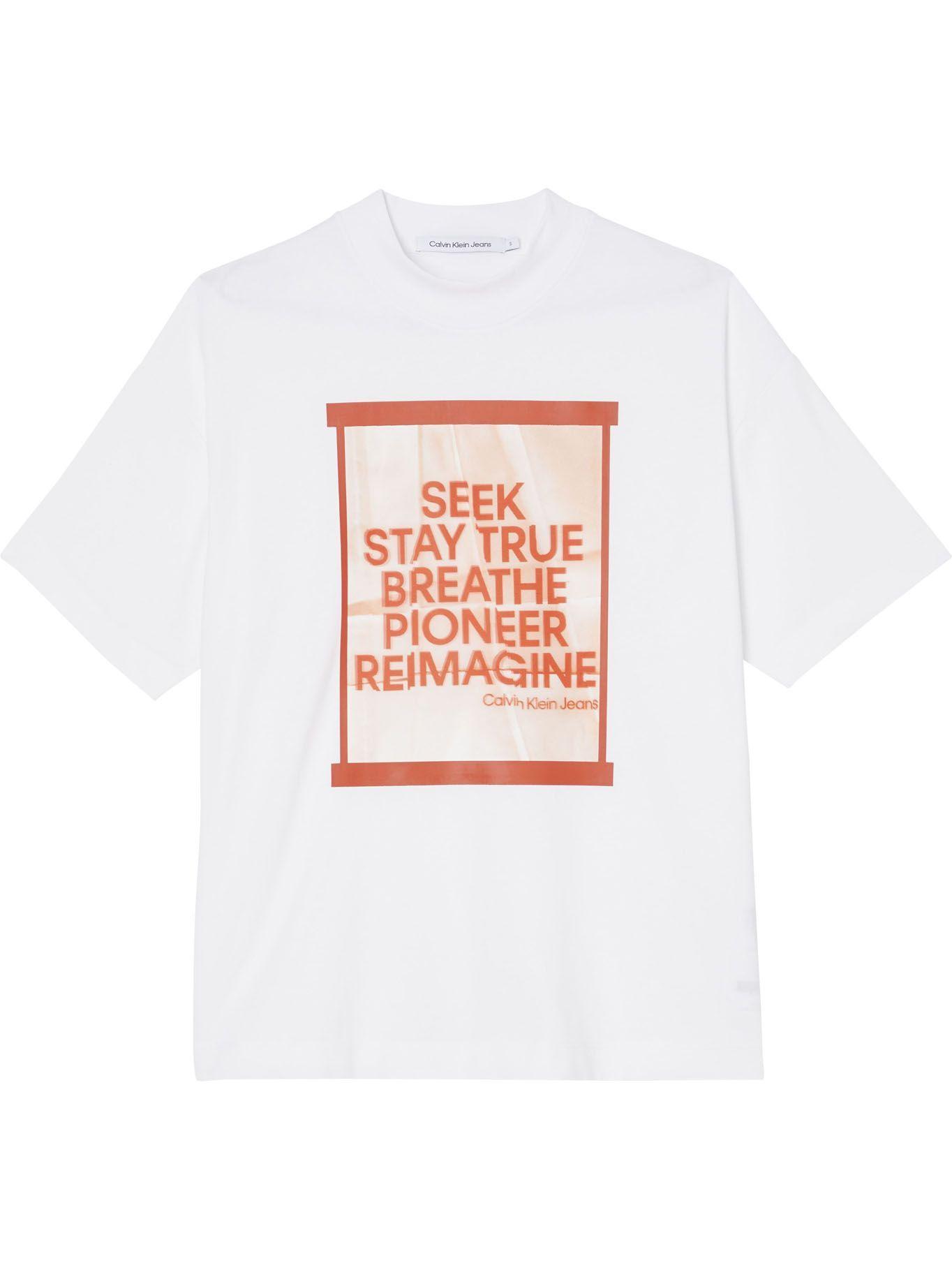 Polera Slogan Boyfriend Blanco Calvin Klein-0