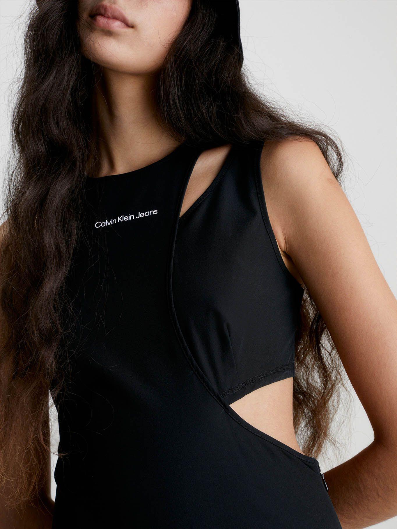 Vestido estilo bodycon con recorte asimétrico Negro Calvin Klein-2
