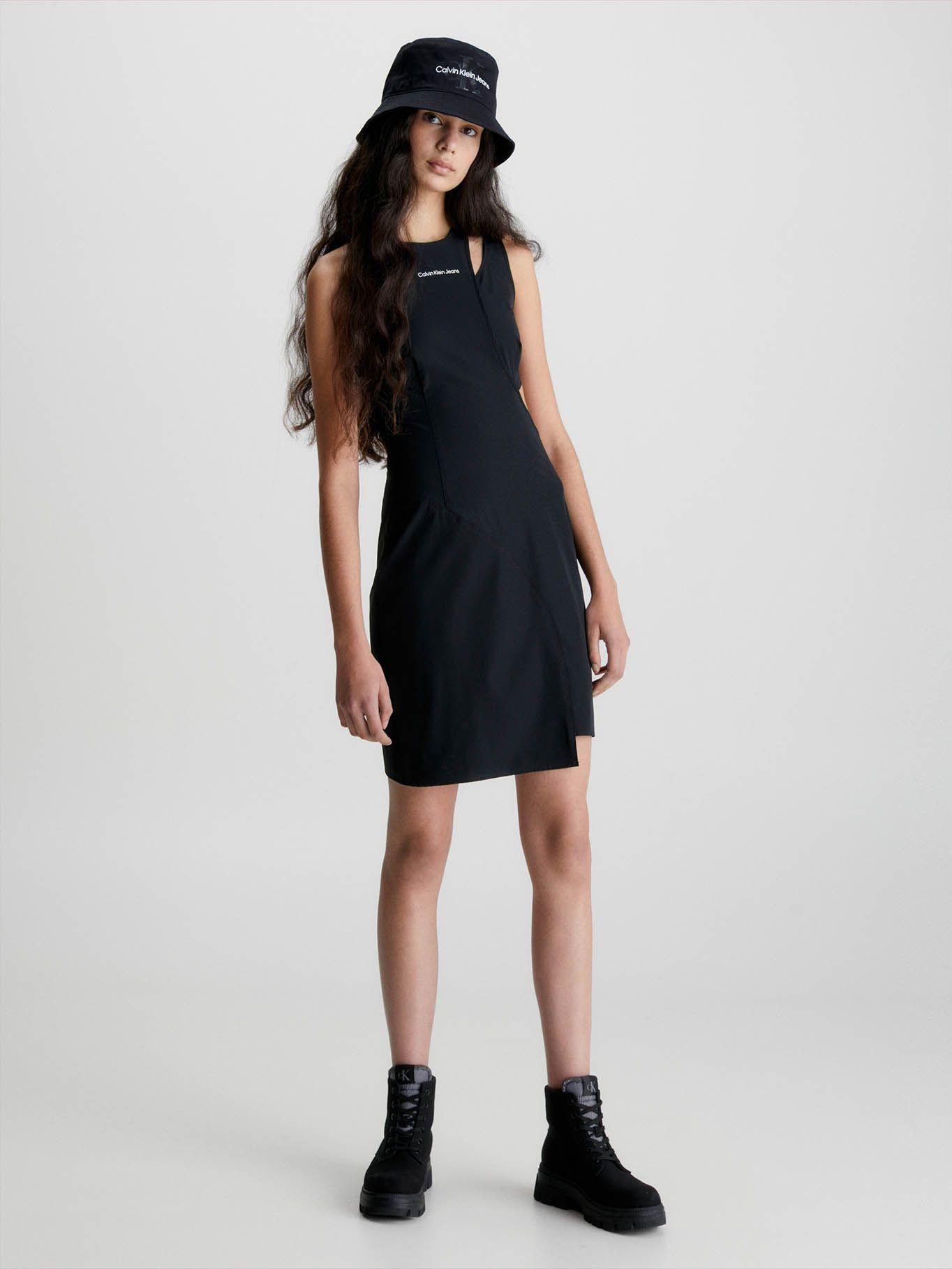 Vestido estilo bodycon con recorte asimétrico Negro Calvin Klein-0