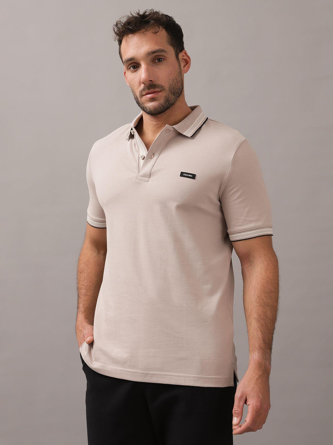 Polo Stretch Multi Tipping Beige Calvin Klein-0