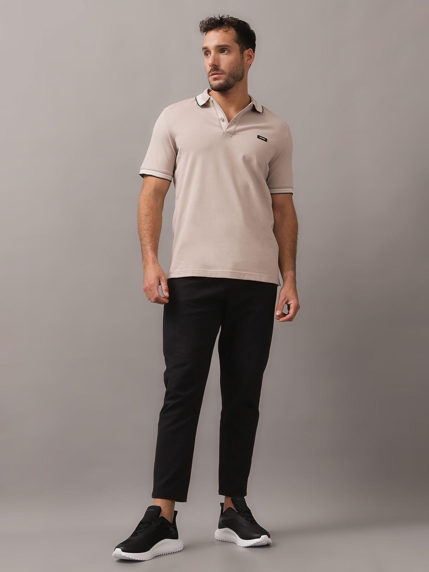 Polo Stretch Multi Tipping Beige Calvin Klein-1