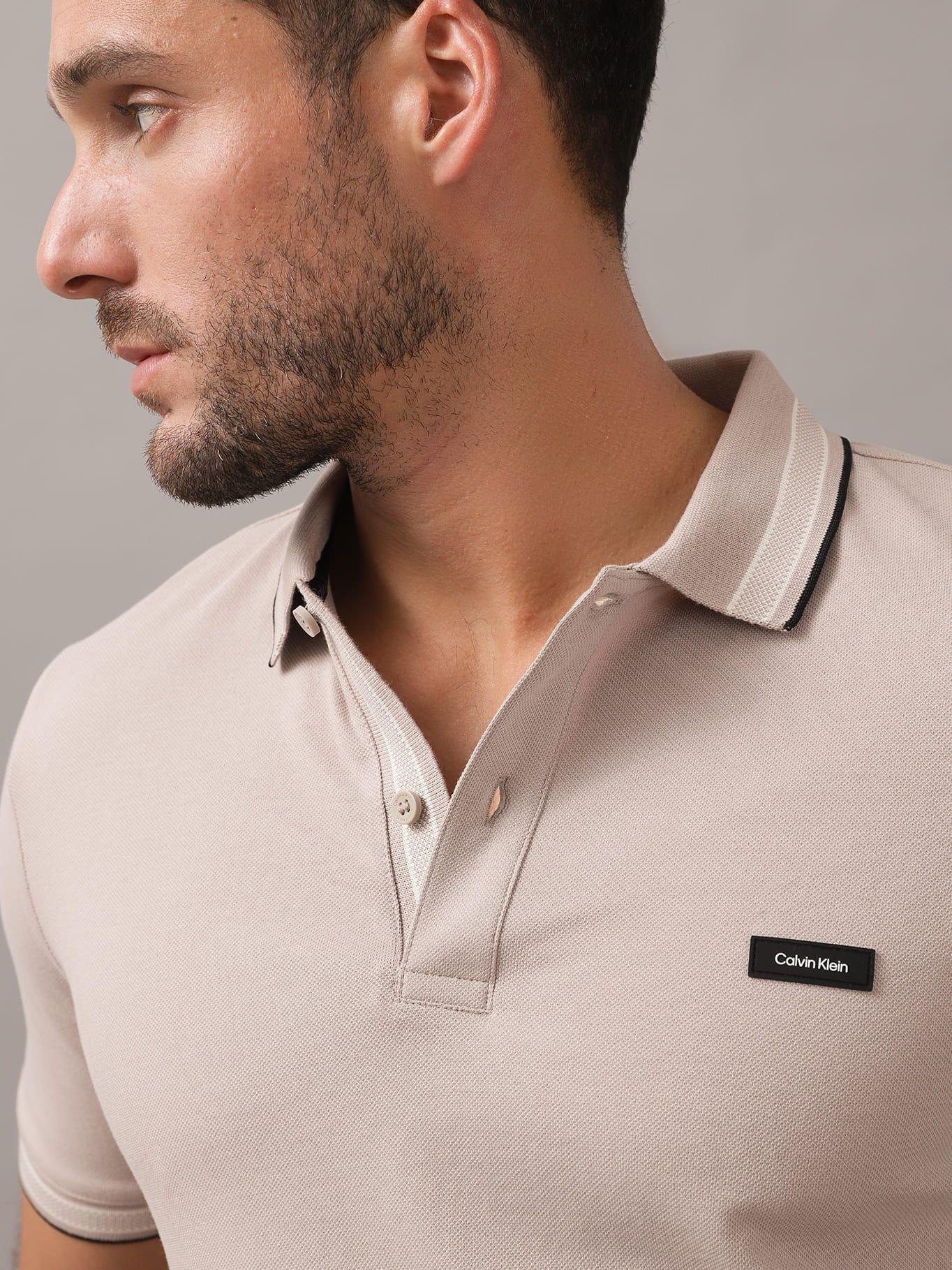 Polo Stretch Multi Tipping Beige Calvin Klein-3