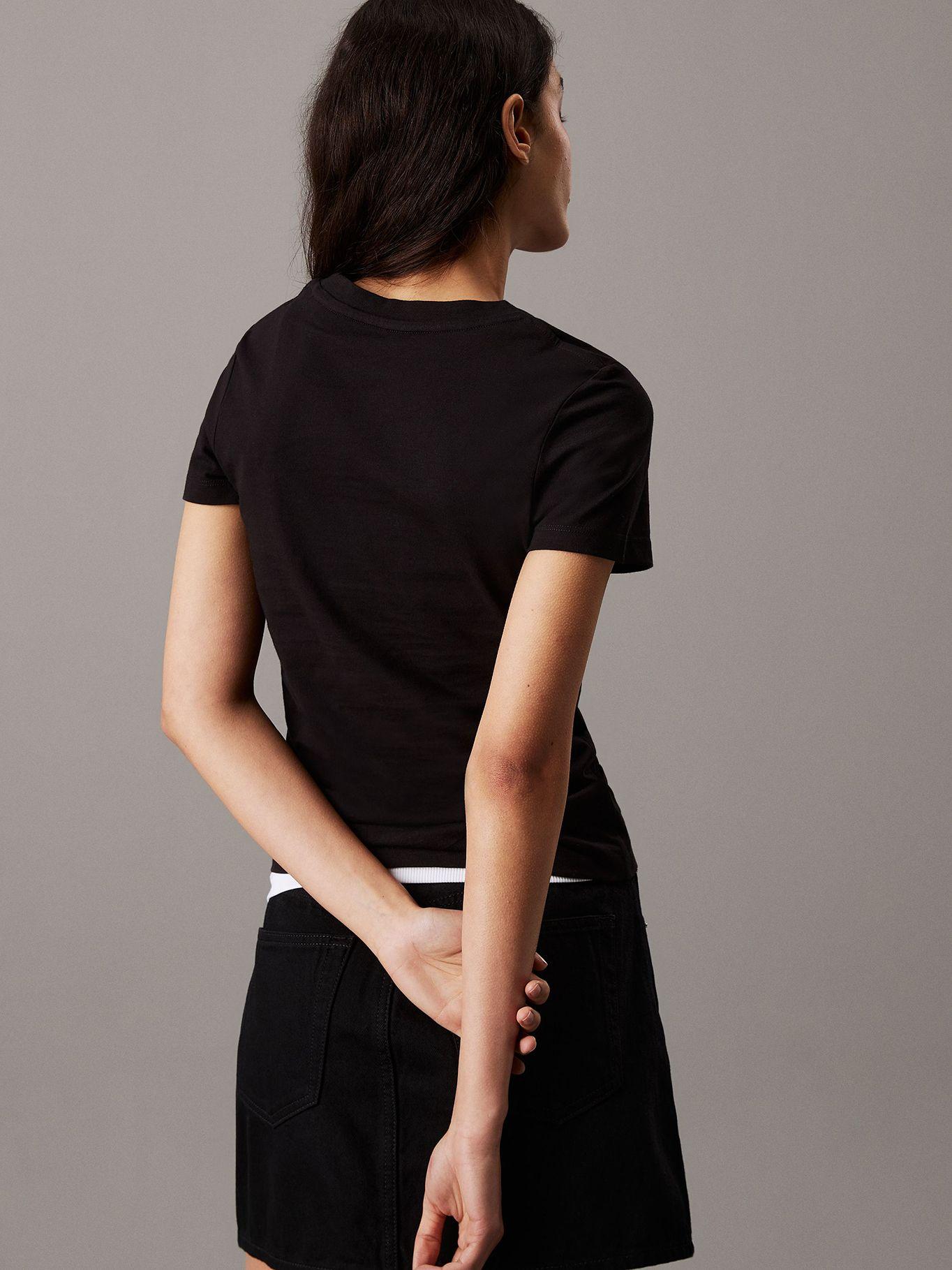 Polera slim con monograma Negro Calvin Klein-2