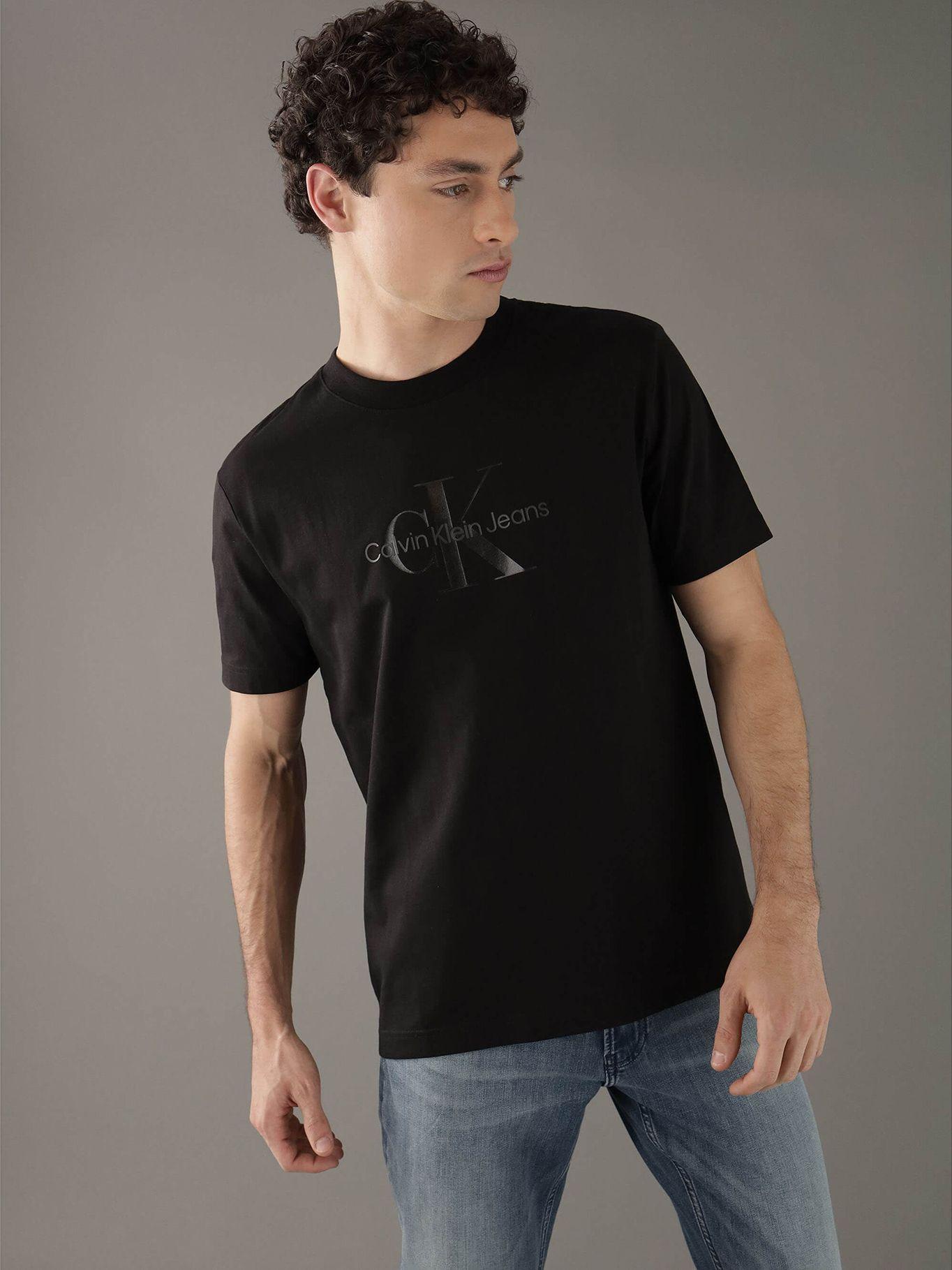 Polera con monograma brillante Negro Calvin Klein-0