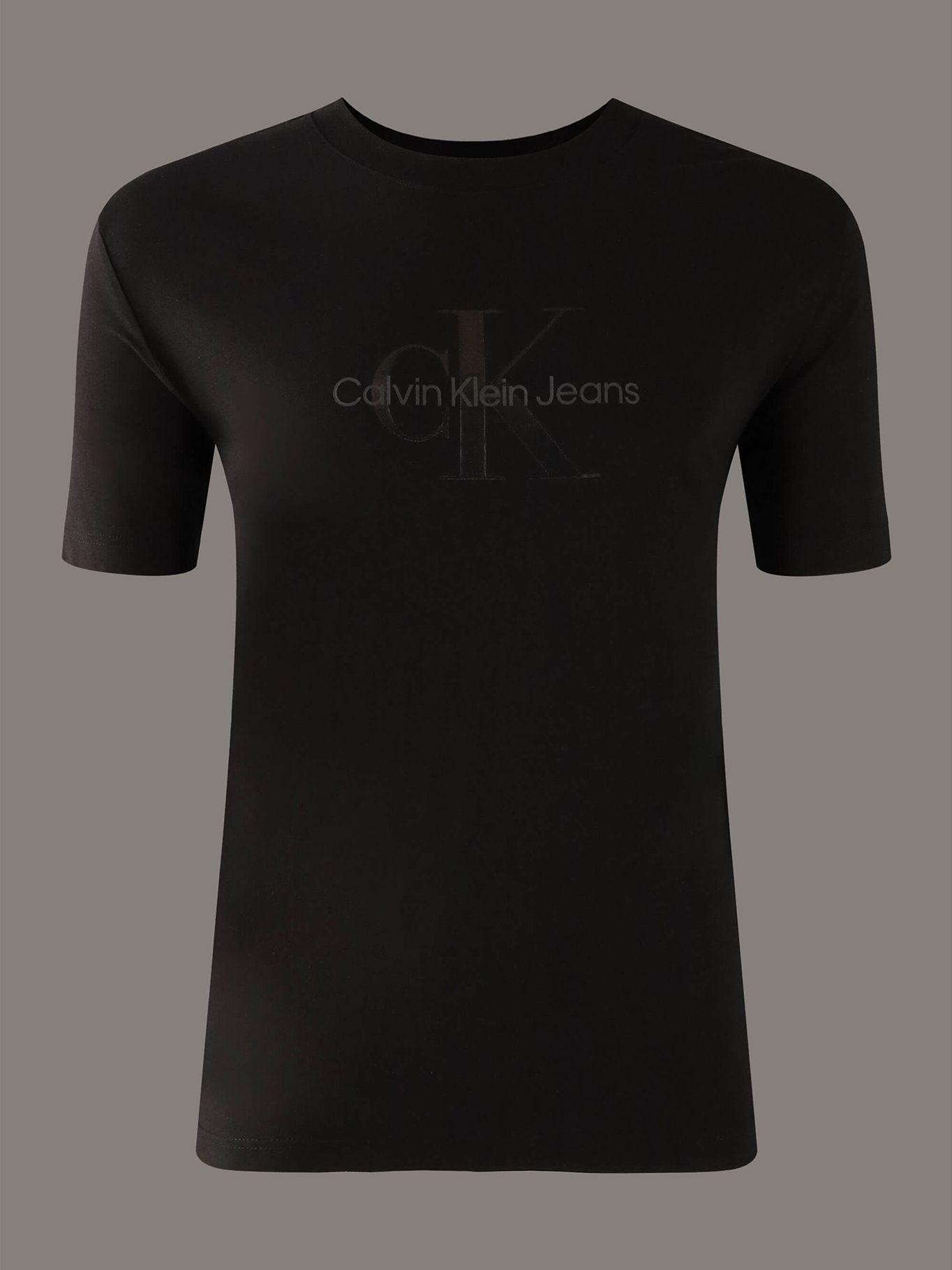 Polera con monograma brillante Negro Calvin Klein-4