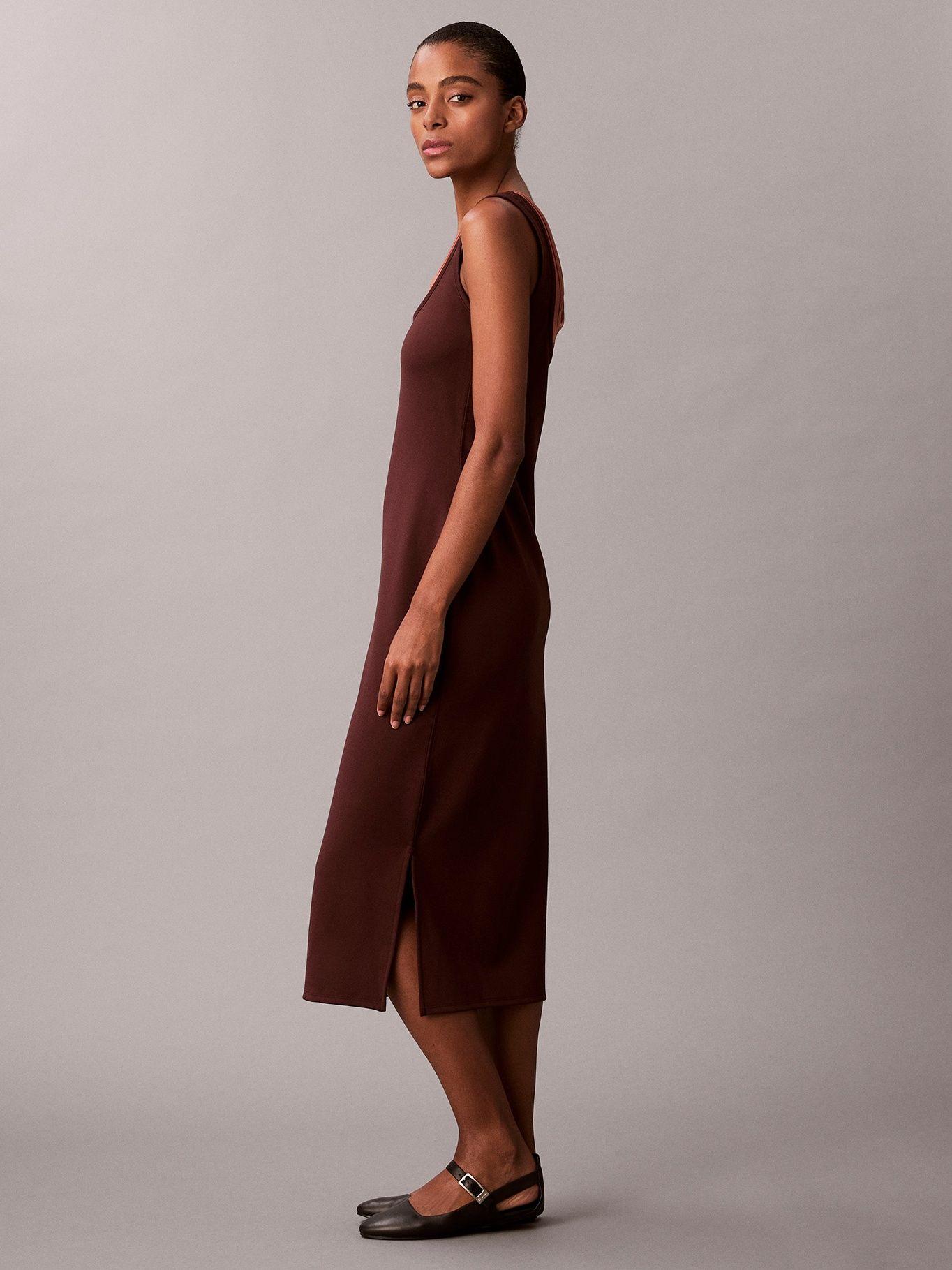 Vestido Midi Interlock Cafe Calvin Klein-3