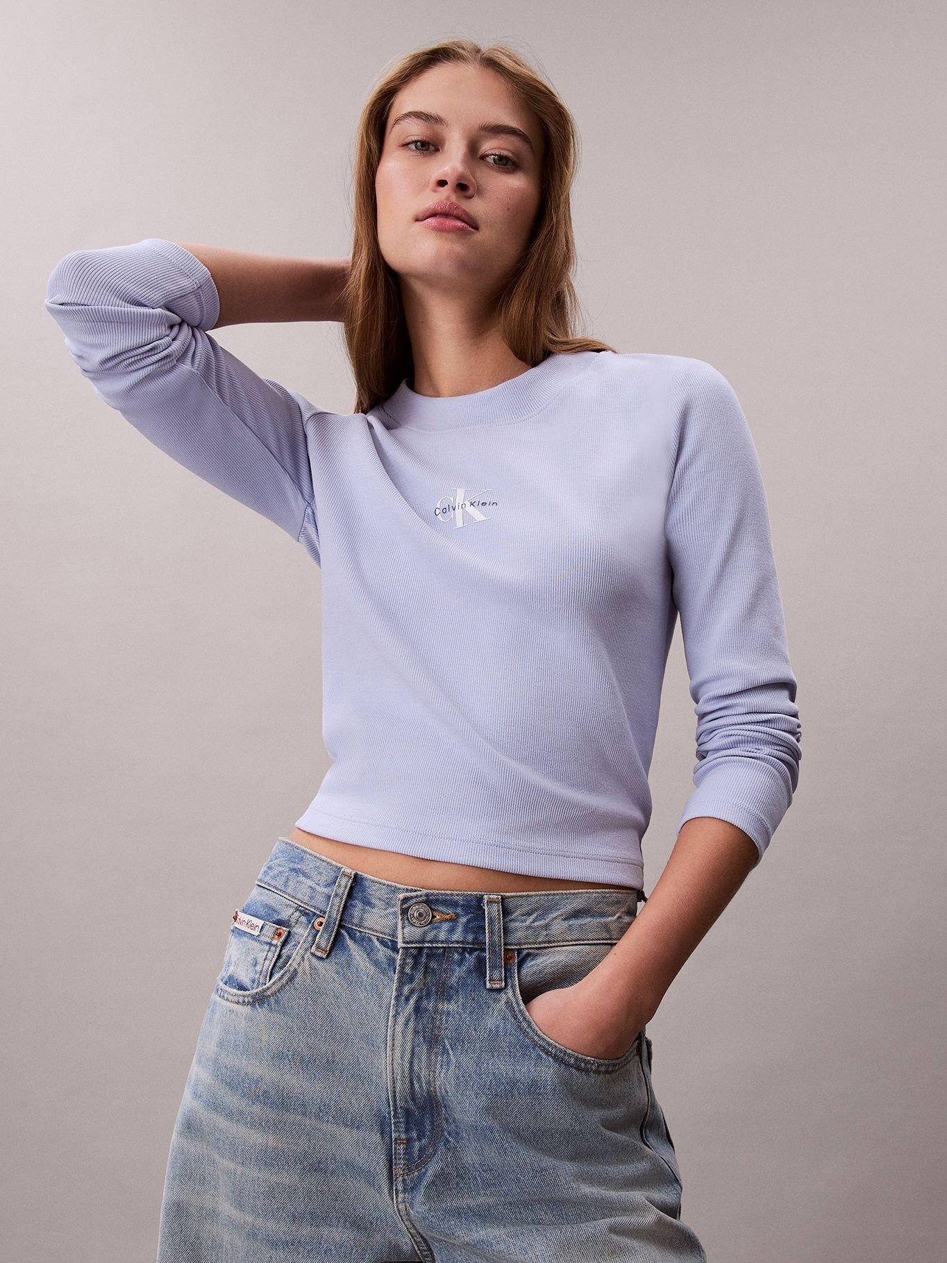 Polera Manga Larga Baby Tee Lila Calvin Klein-4