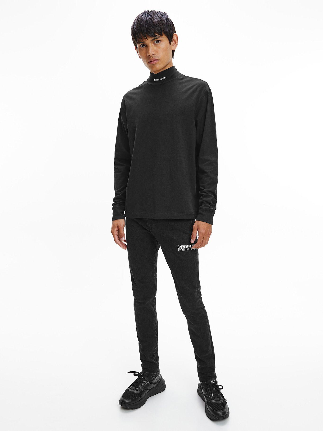 Polera Micro Branding High Neck Negro Calvin Klein-1