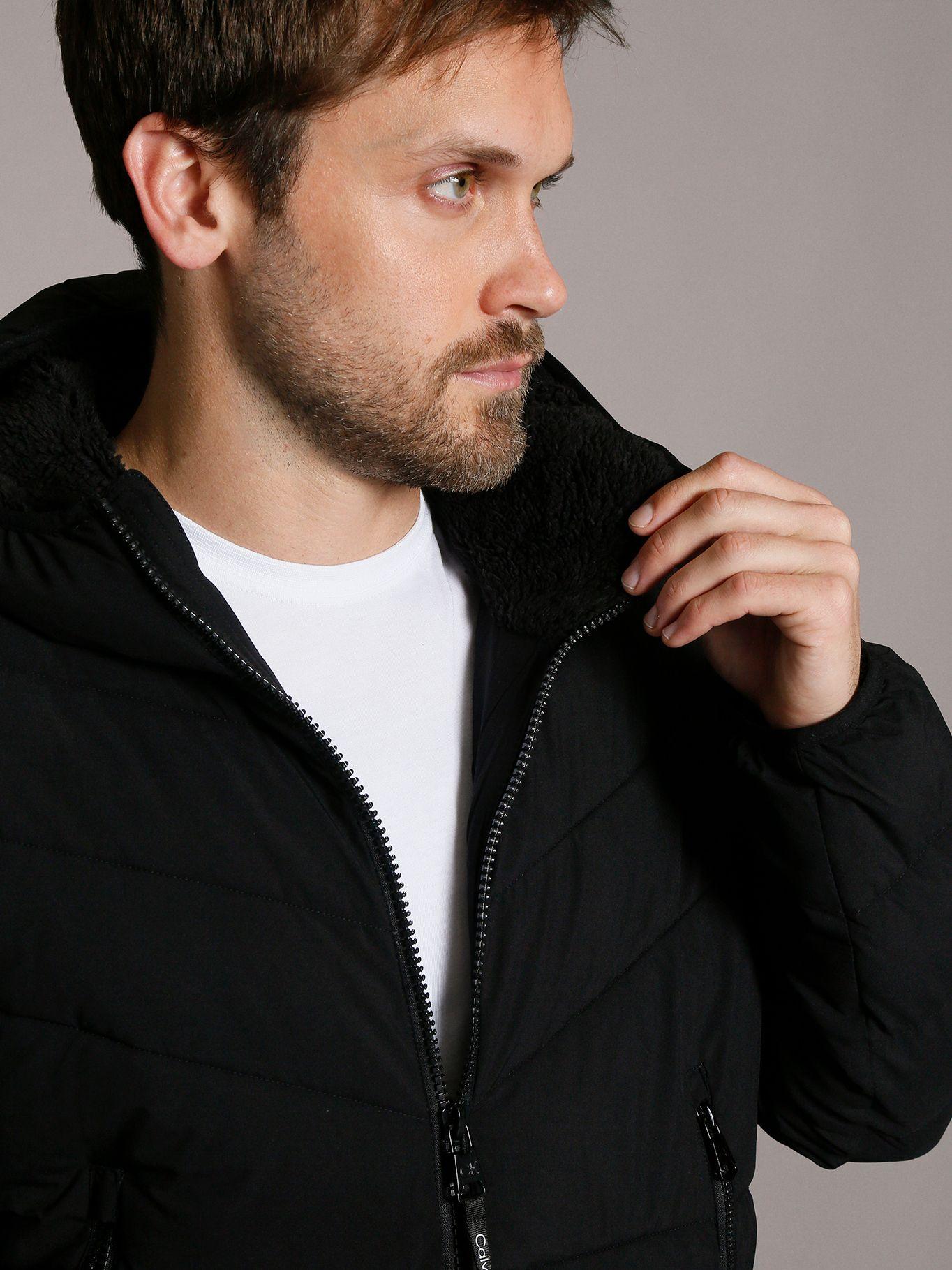 Parka con Gorro Stretch Negro Calvin Klein-4