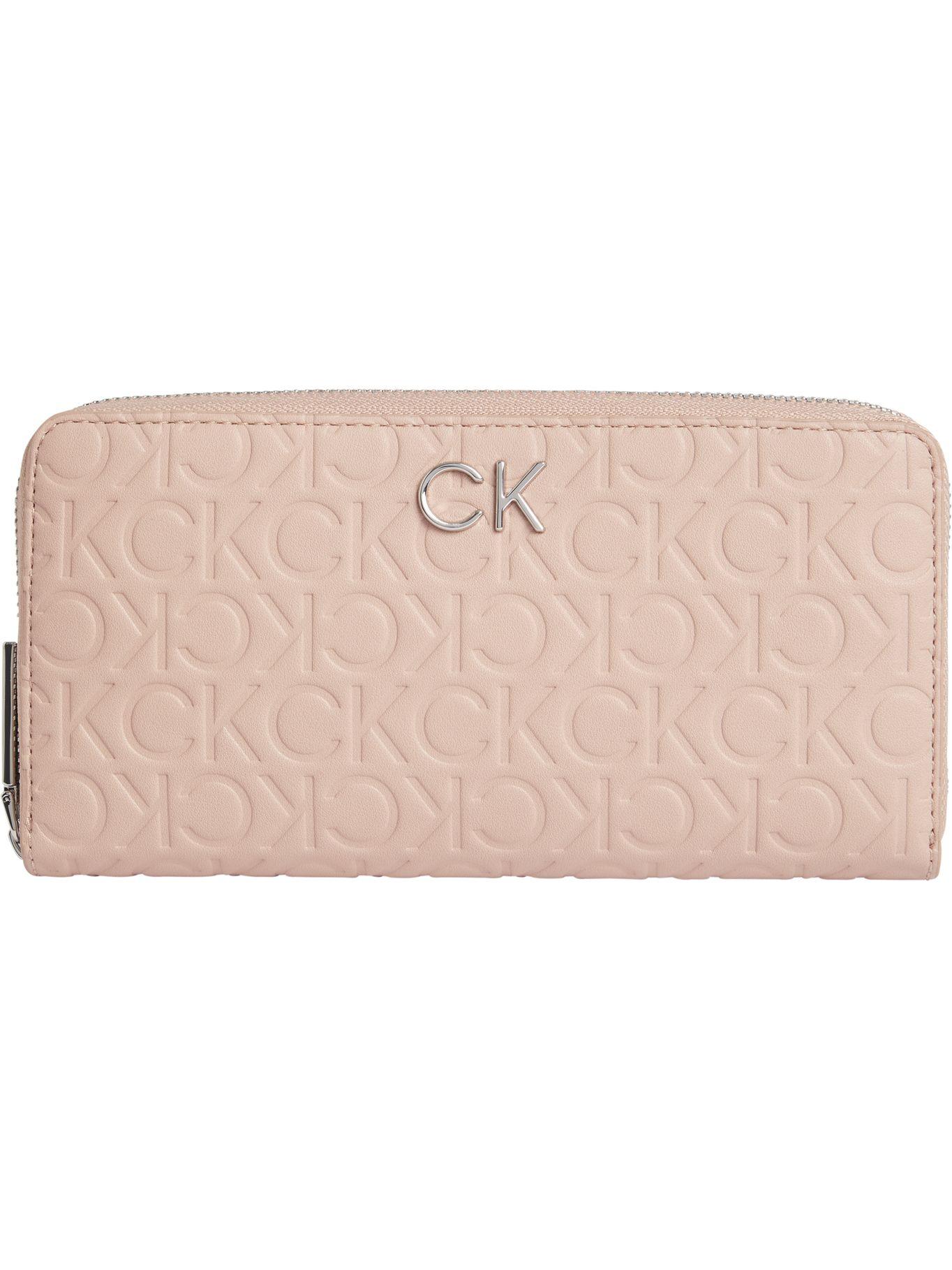 Billetera con cremallera y monograma CK Rosado Calvin Klein-0