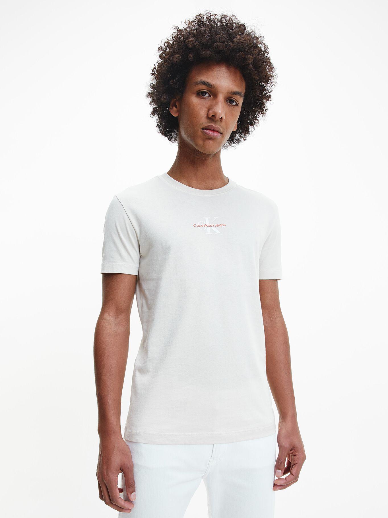 Polera Monogram Logo Crema Calvin Klein-0