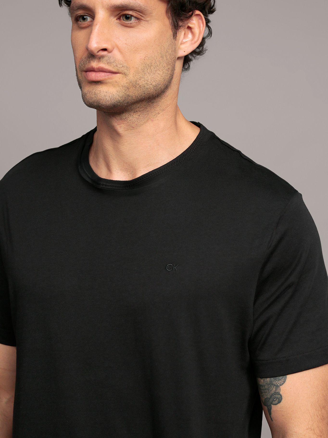 Polera Básica Jacquard Negro Calvin Klein-4