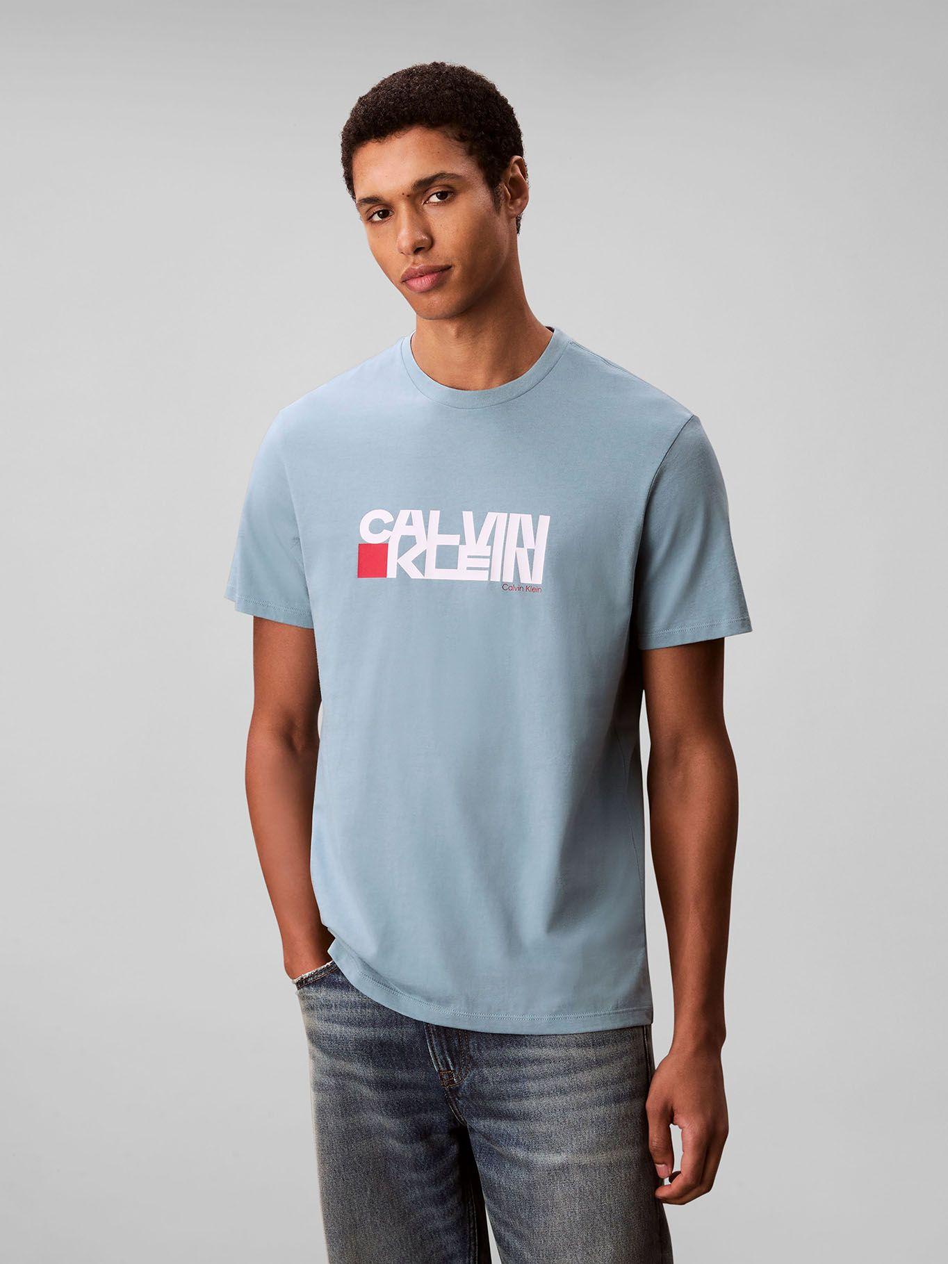 Polera con Estampado Gráfico Redbox Azul Calvin Klein-0